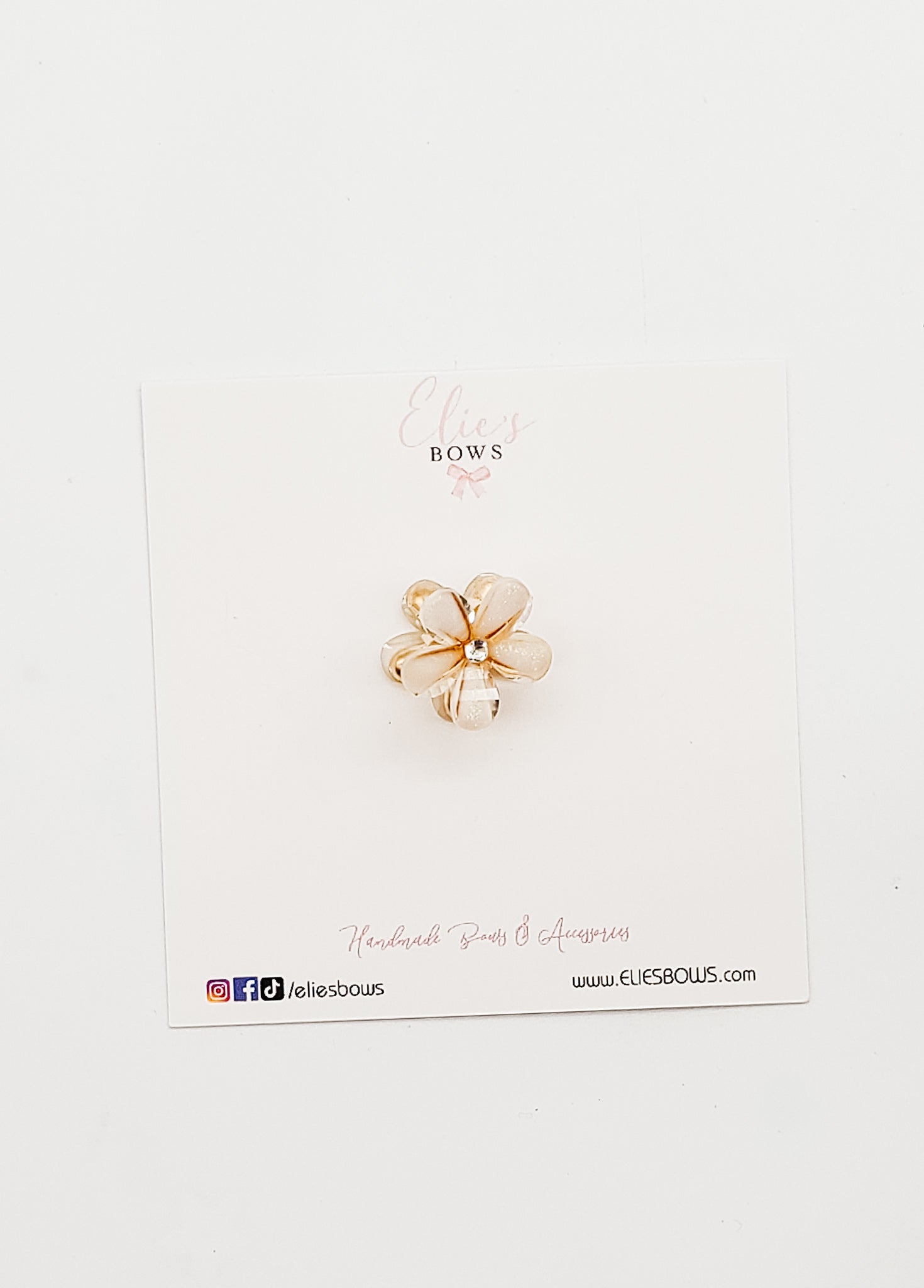 Creme Brûlée Acrylic Flower - Mini Claw Clip-Claw Clips-Elie’s Bows