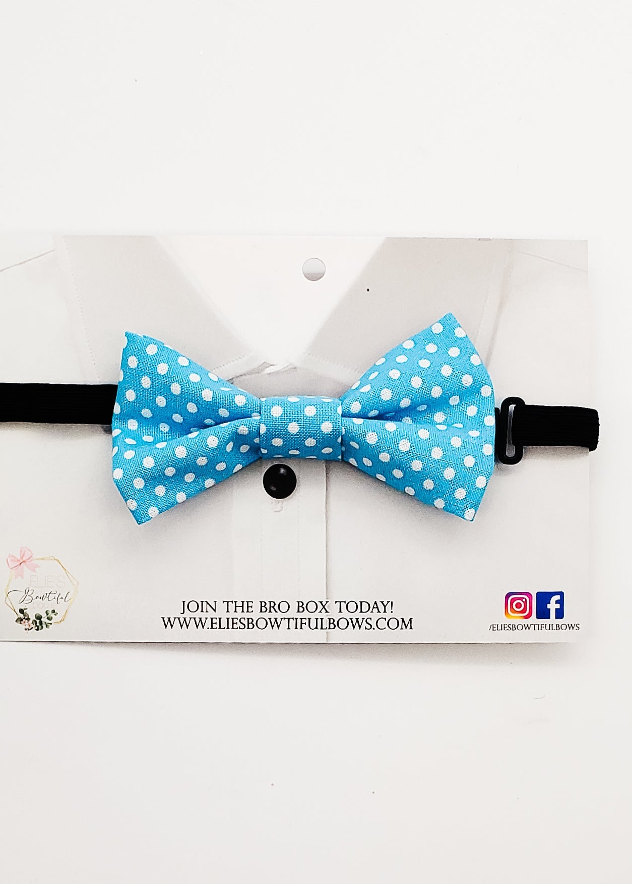 Mr. Blue & Polkadots - Fabric Bowtie - 4.2"-Bowtie-Elie’s Bows