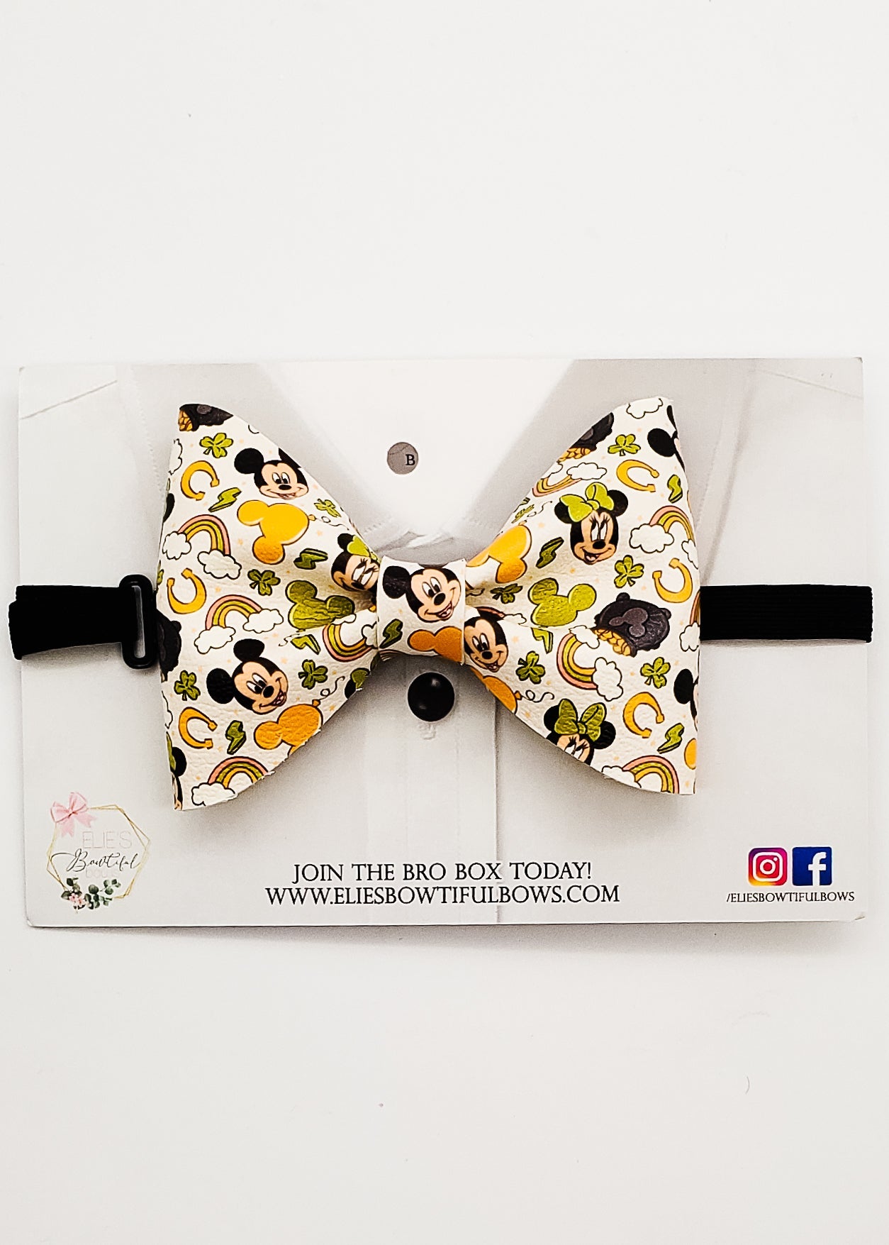 Mr. Lucky Mouse - faux leather - 4.2"-Bowtie-Elie’s Bows