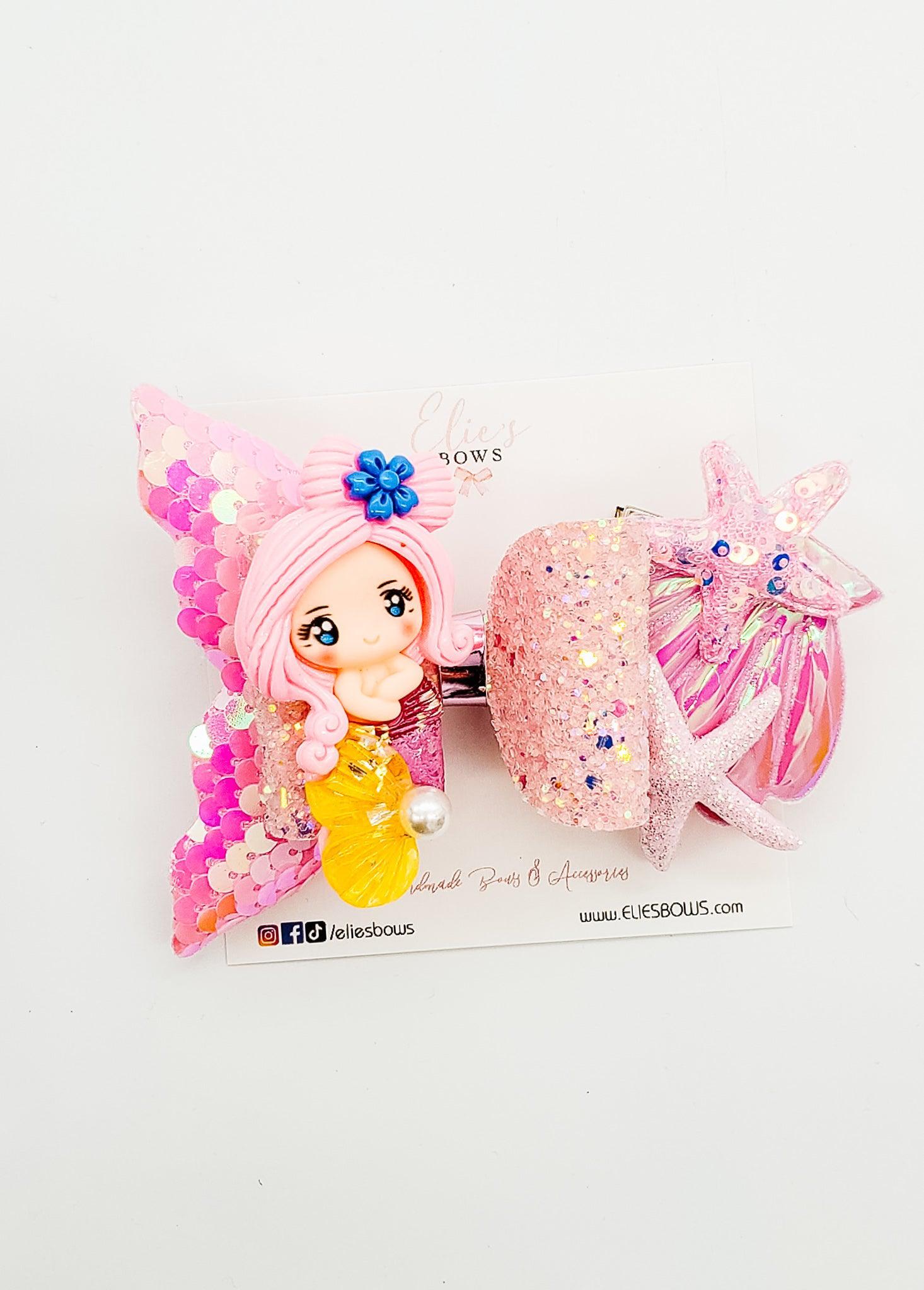 Pink Mermaid - 4.5"-Bows-Elie’s Bows