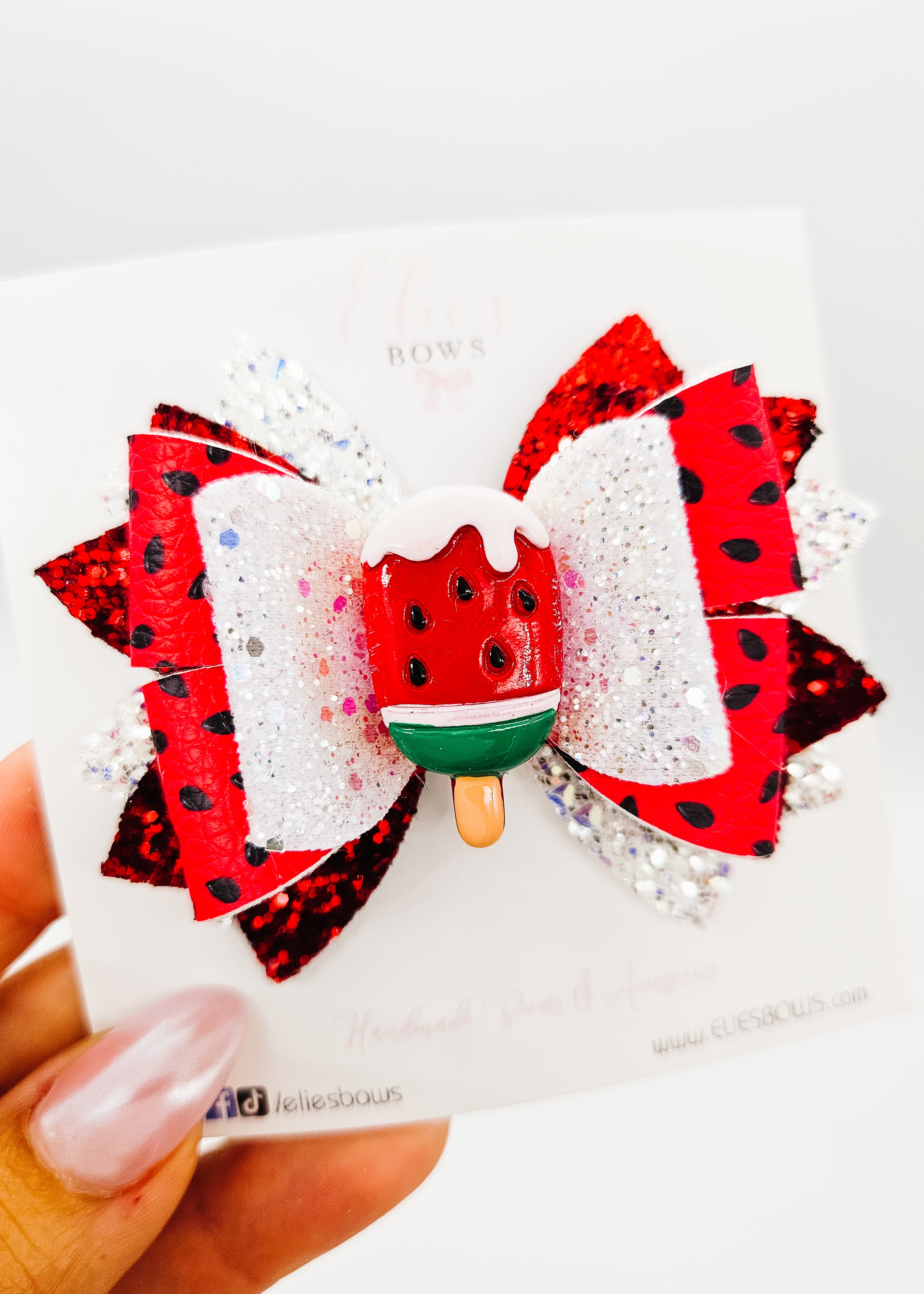 Watermelon Popsicle - Hair Bow 3.5"