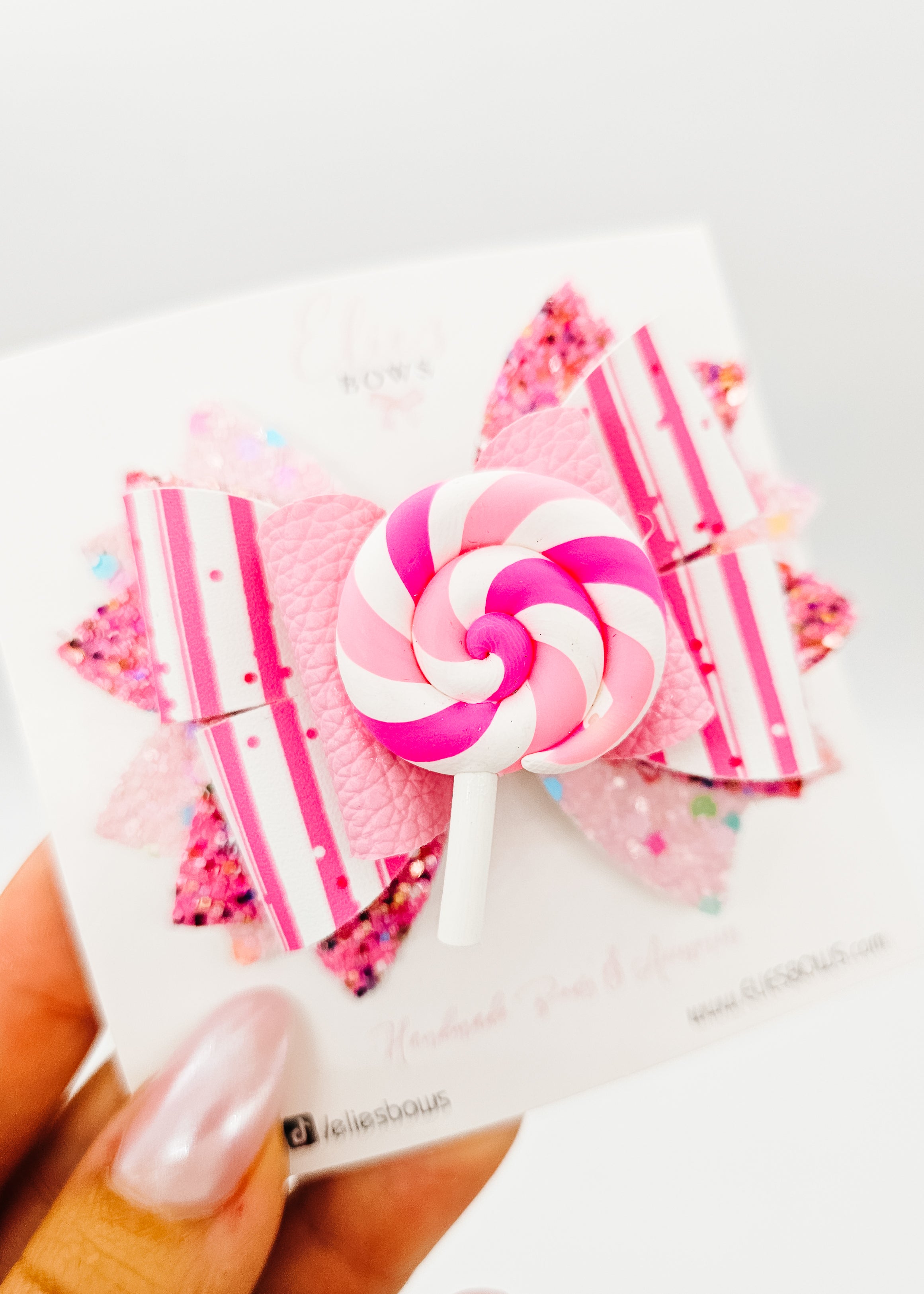 Pink Swirls - Hair Bow 3.5"
