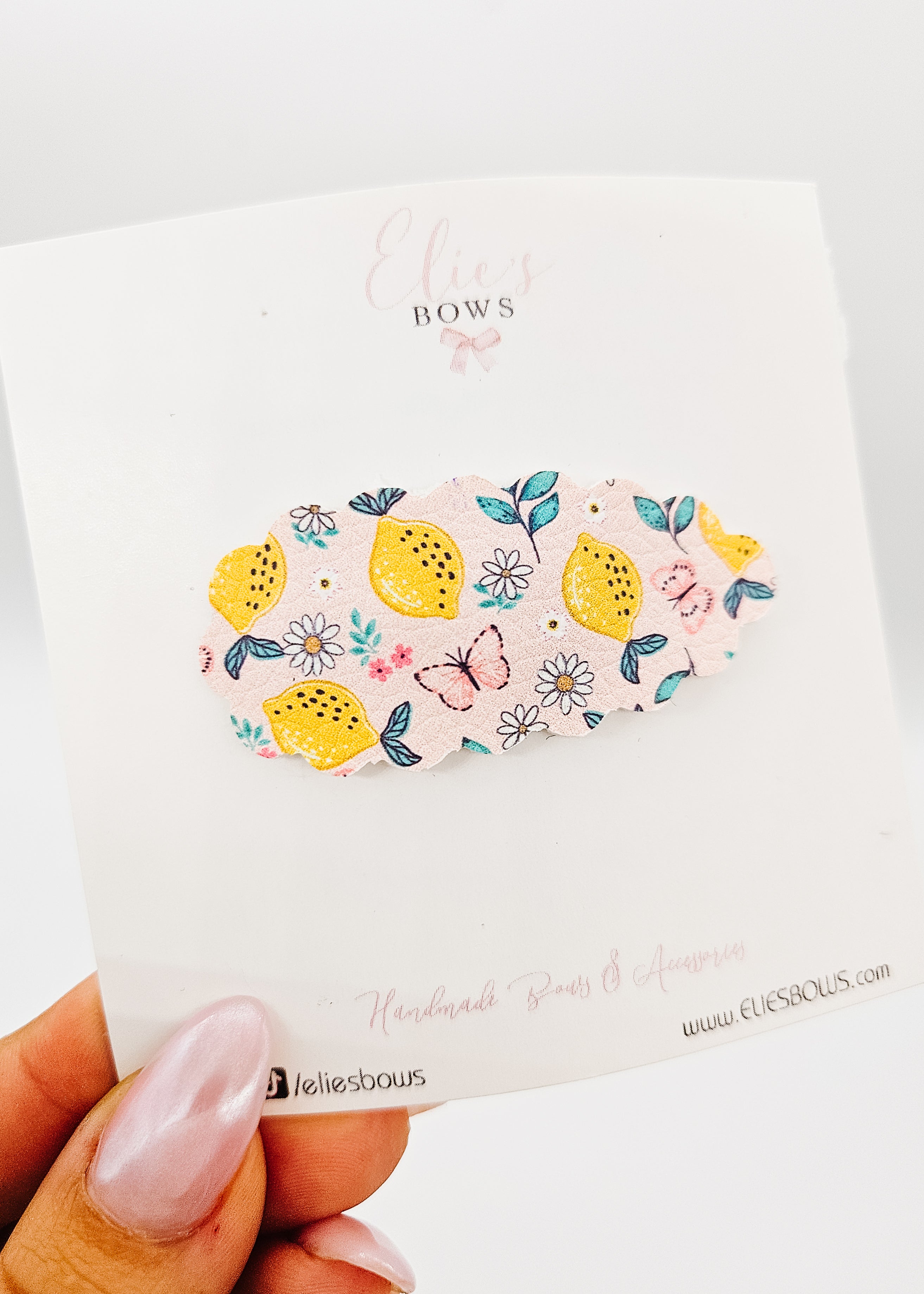 Lemon & Butterflies - Snap Clip - 2"