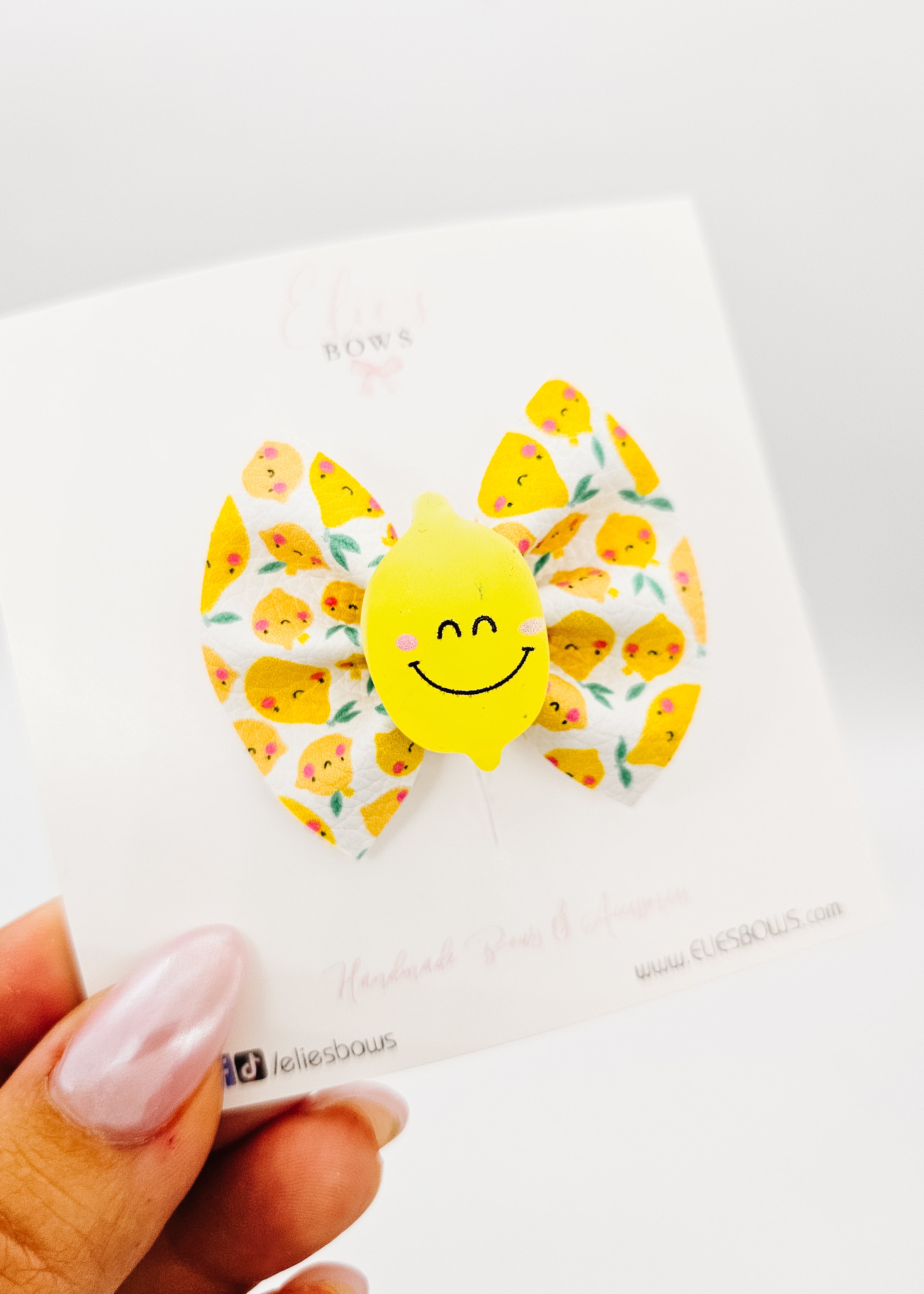 Smiley Lemons -  Pixie Hair Bow - 2"