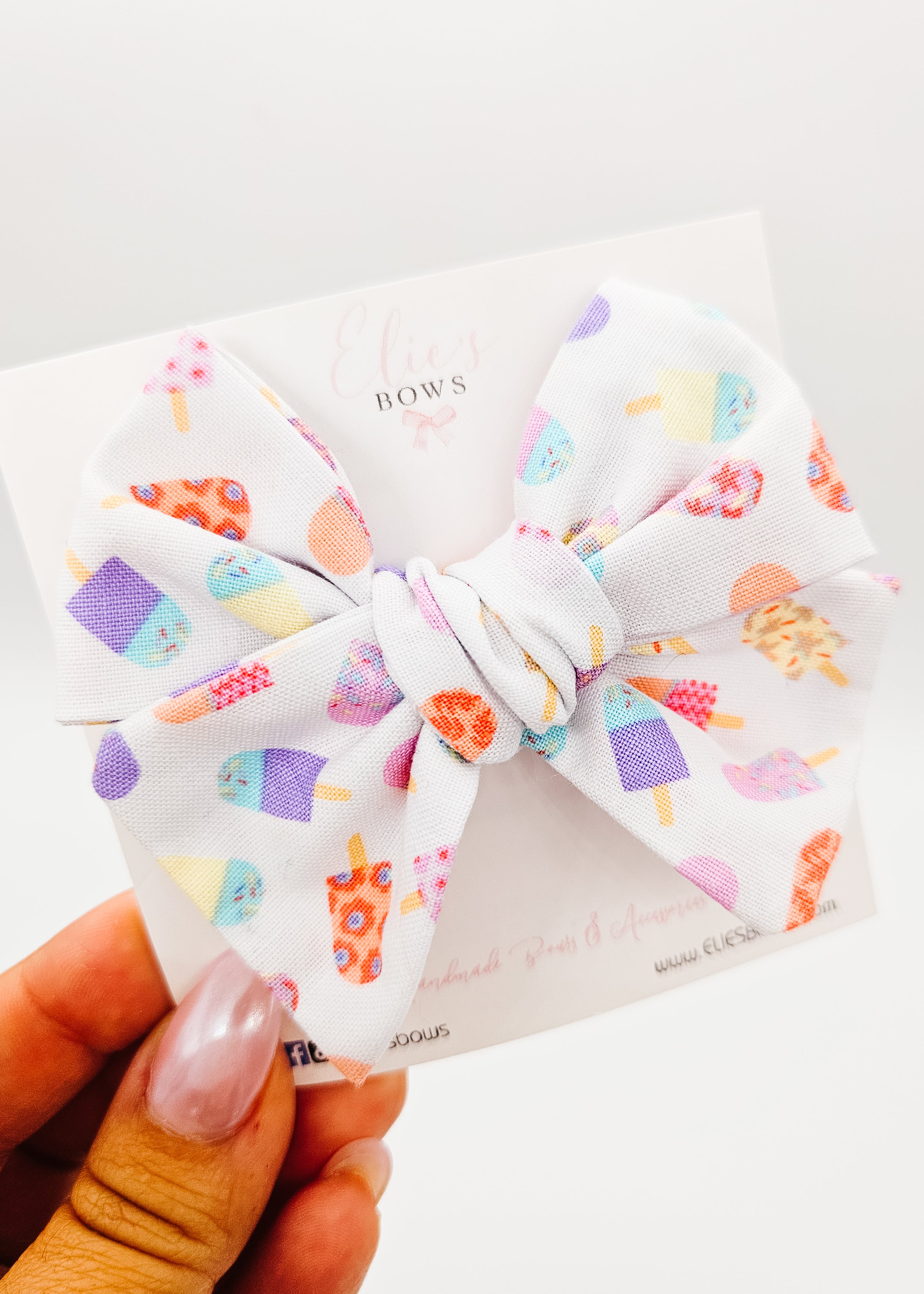 White Popsicles - Hair Bow 3.5"