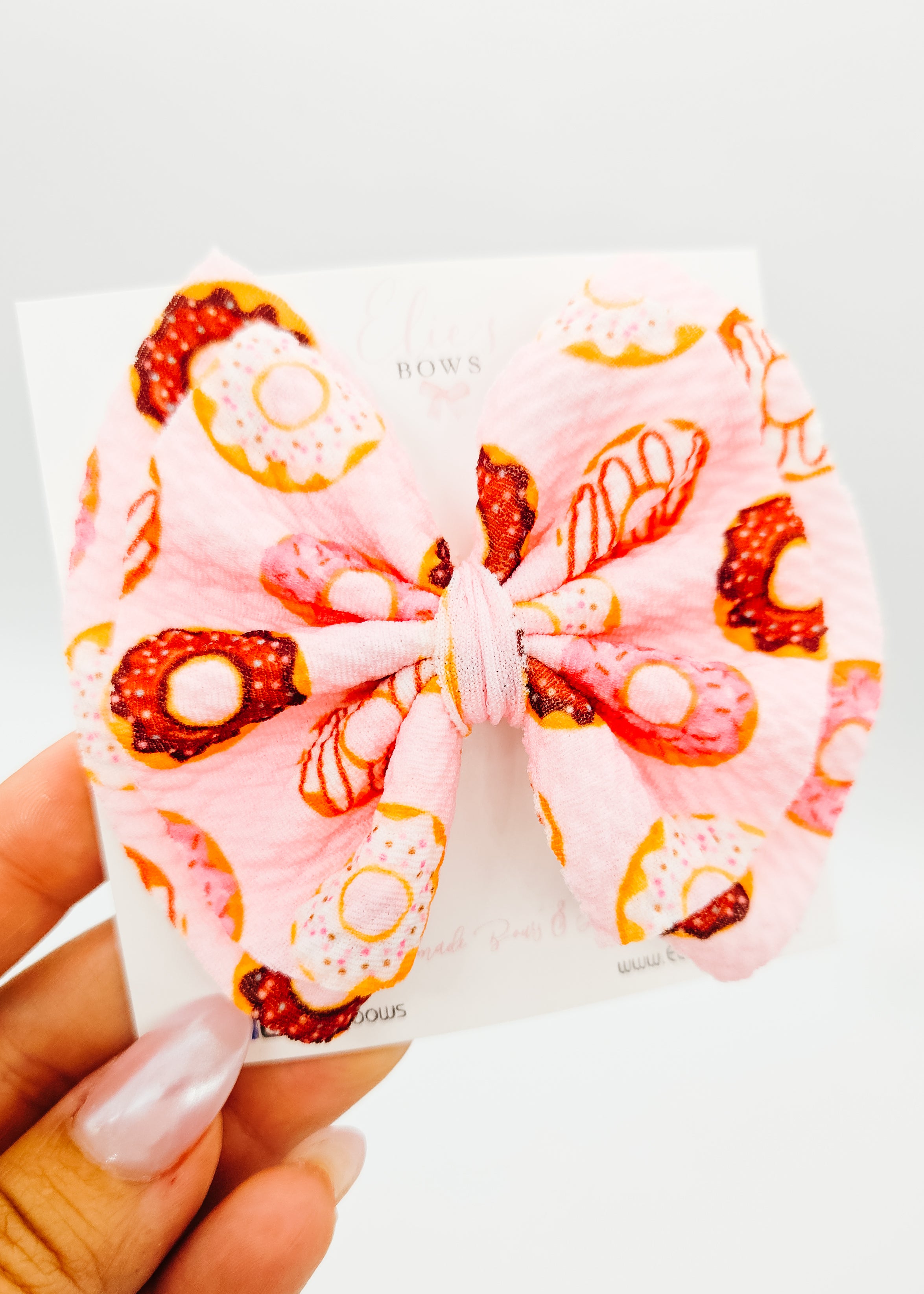 Donuts Fabric - Hair Bow 3.5"