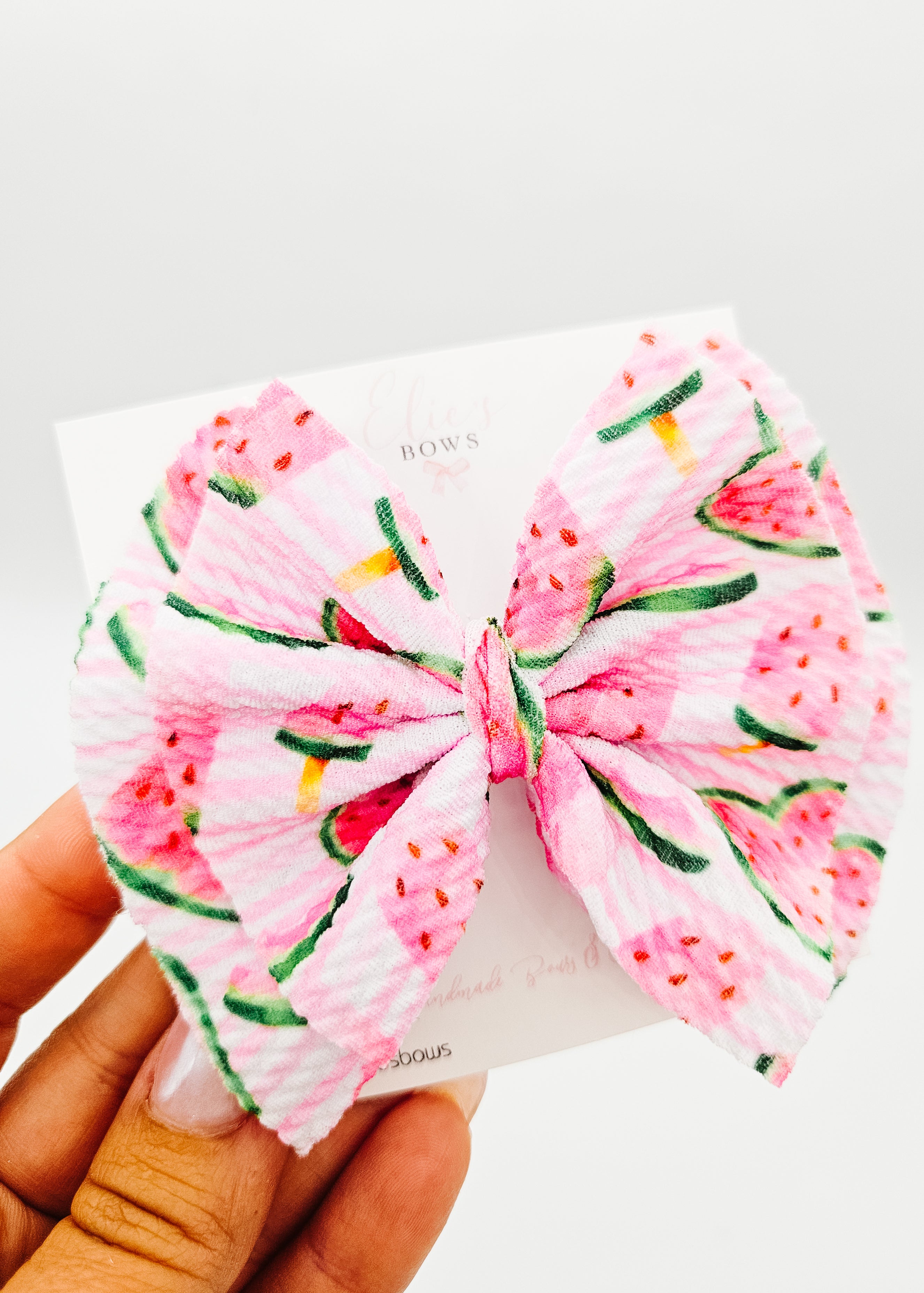 Watermelon Fabric - Hair Bow 3.5"