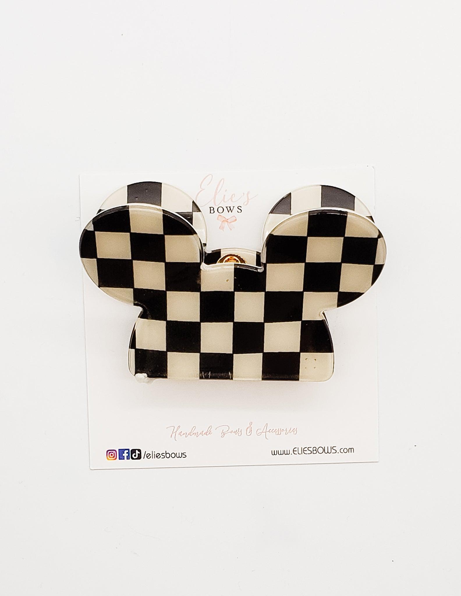 Black Checkered - Claw Clip-Claw Clips-Elie’s Bows