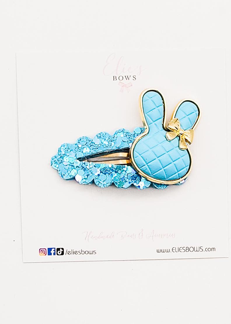 Blue Chic Bunny - Snap Clip - 7 cm-Snap Clips-Elie’s Bows