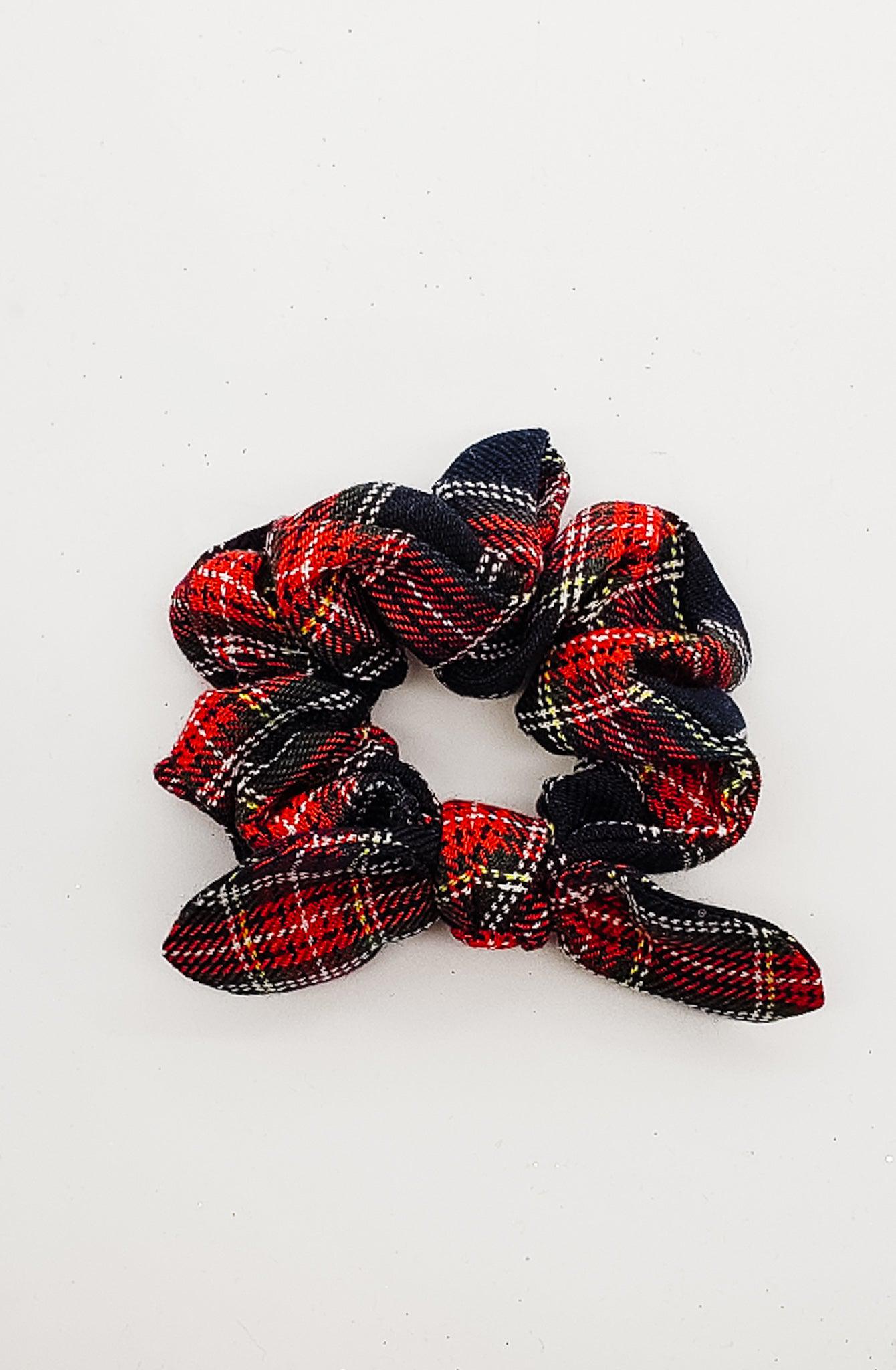 Blue & Plaid - Tail Scrunchie-Scrunchie-Elie’s Bows