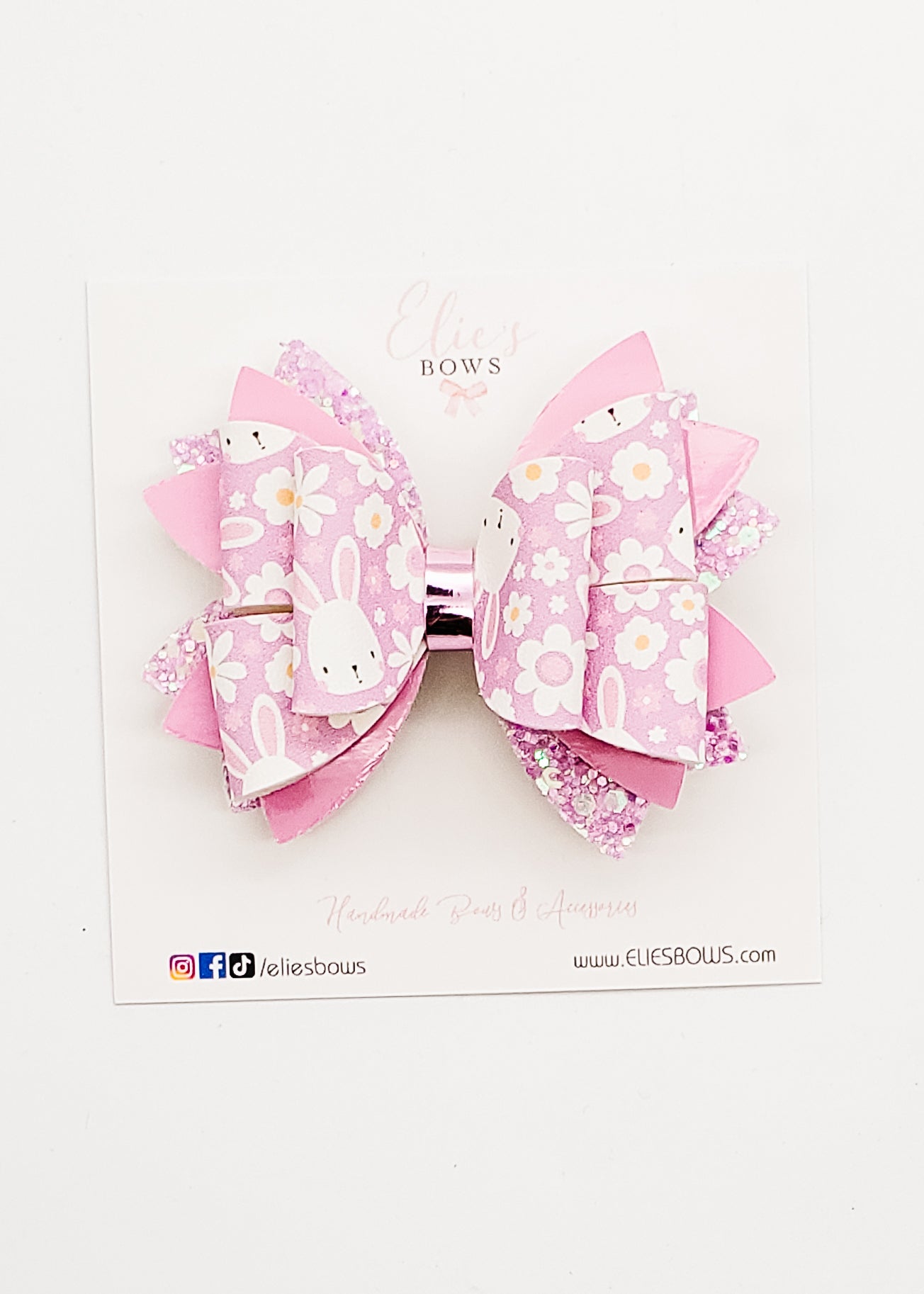 Bunnies & Flowers - 3"-Bows-Elie’s Bows