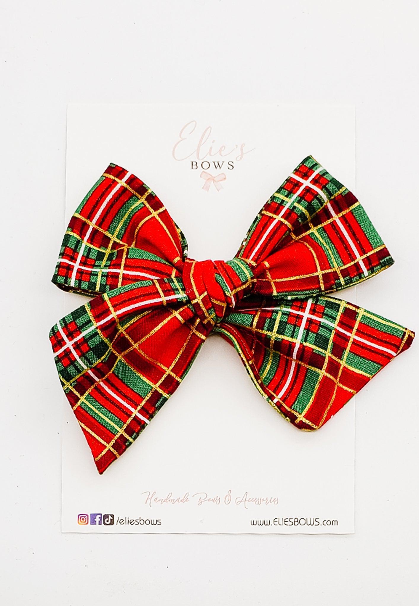 Christmas Plaid - Elie Fabric Bow - 5"-Bows-Elie’s Bows