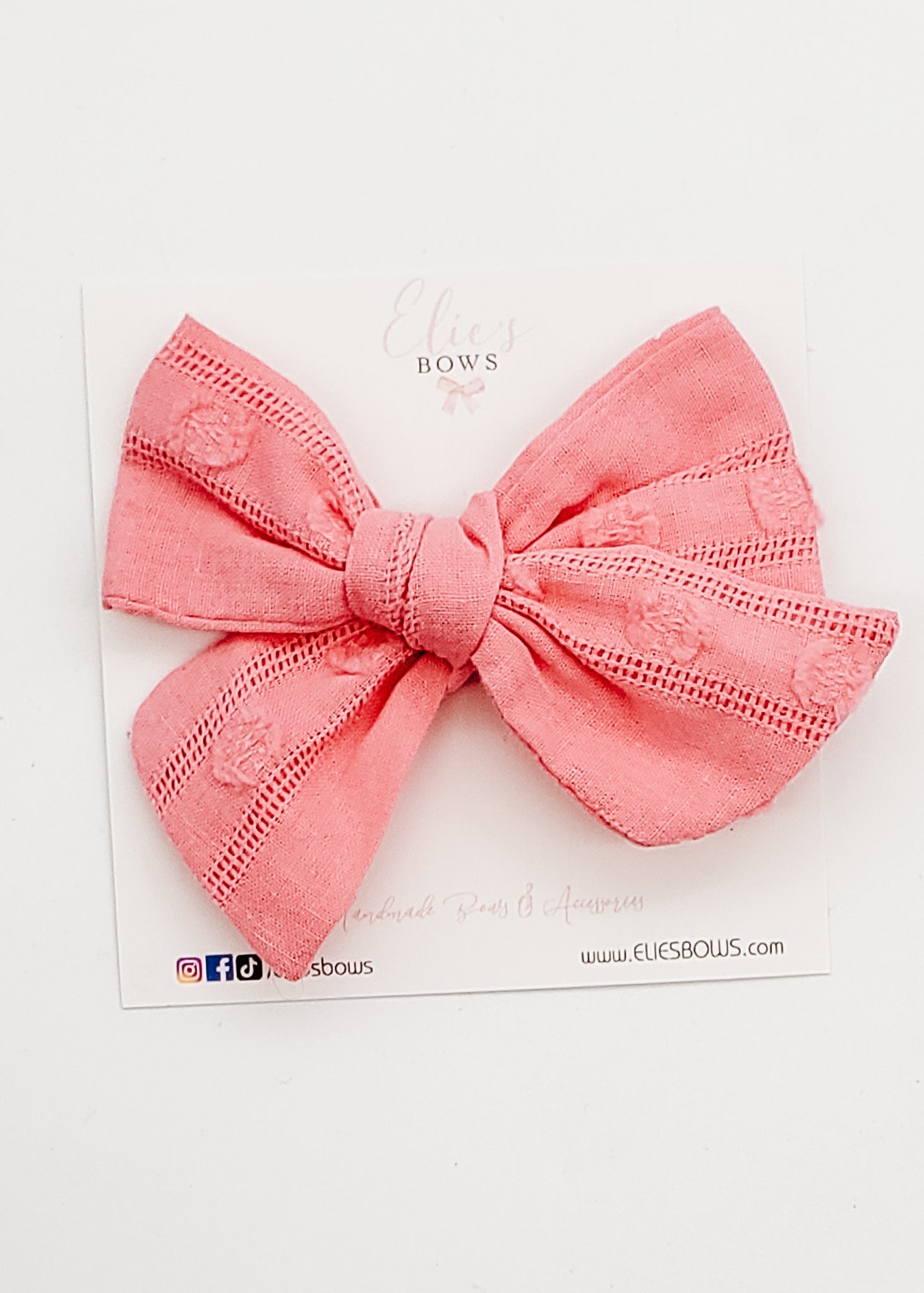 Dark Pink - Elie Fabric Bow - 3.2"-Bows-Elie’s Bows