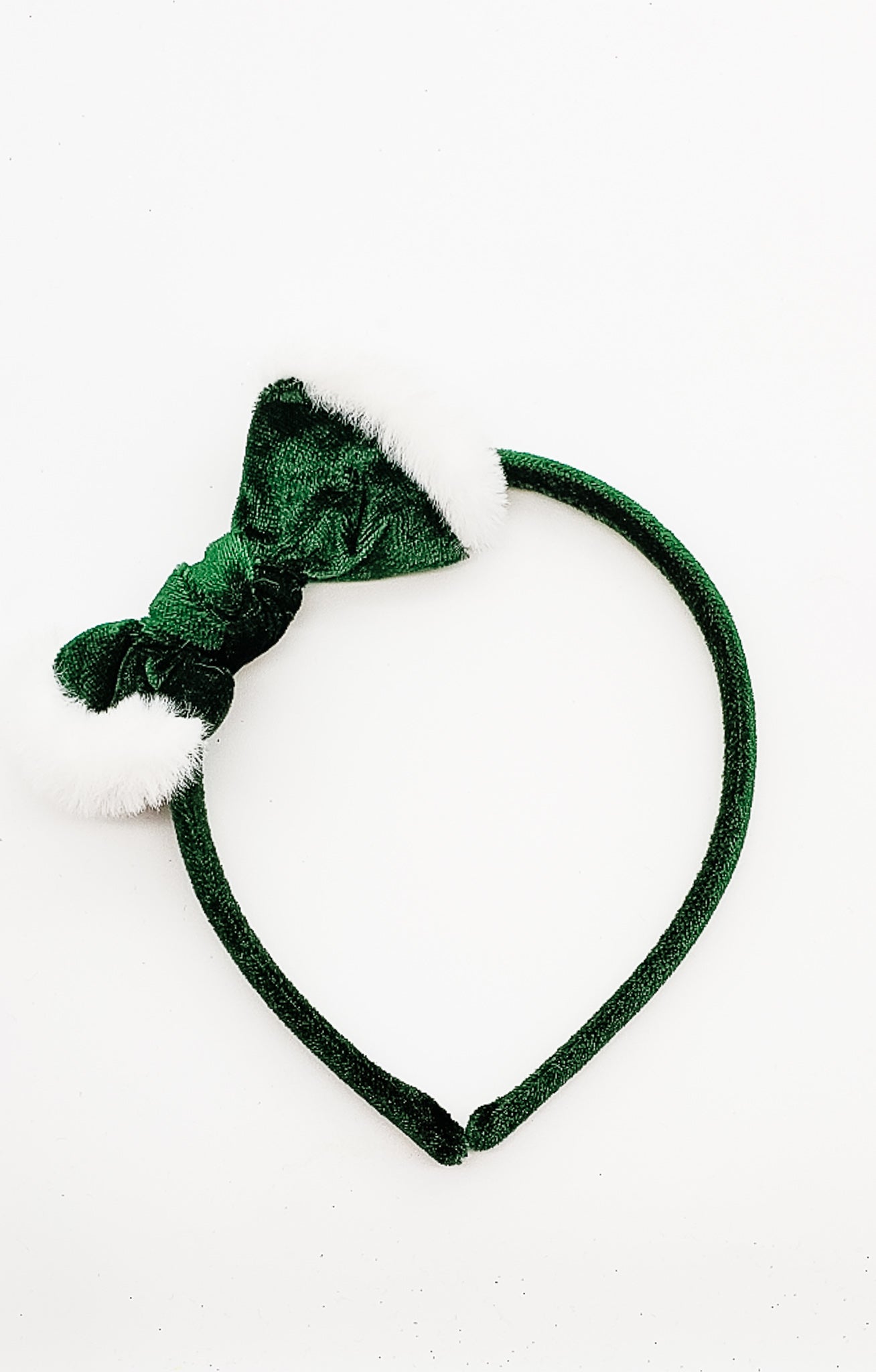 Emerald Velvet Santa - Hard Headband-Headband-Elie’s Bows