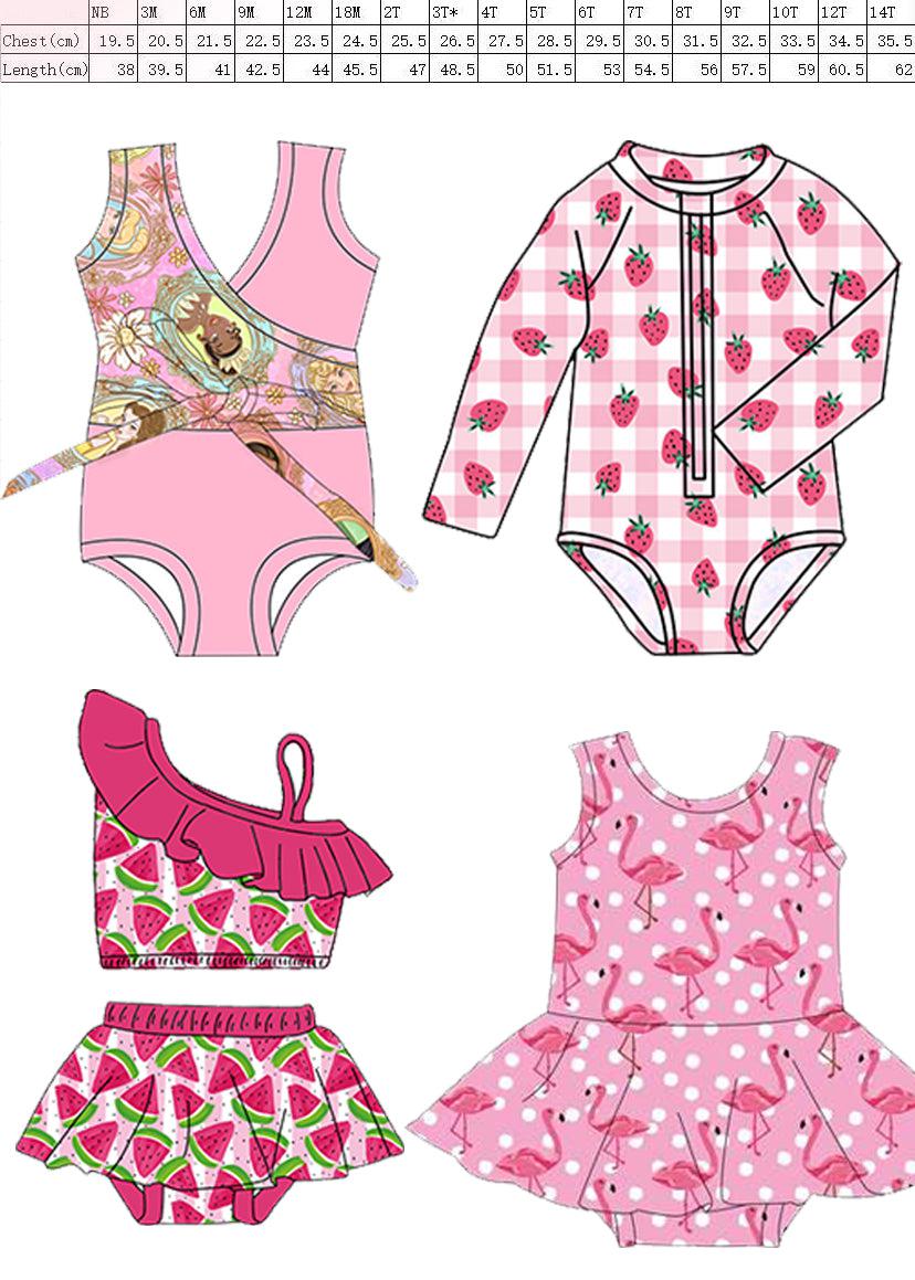 Flamingo & Polka Dots - 2 Piece bathing suit PRE-ORDER-Bathing suits-Elie’s Bows