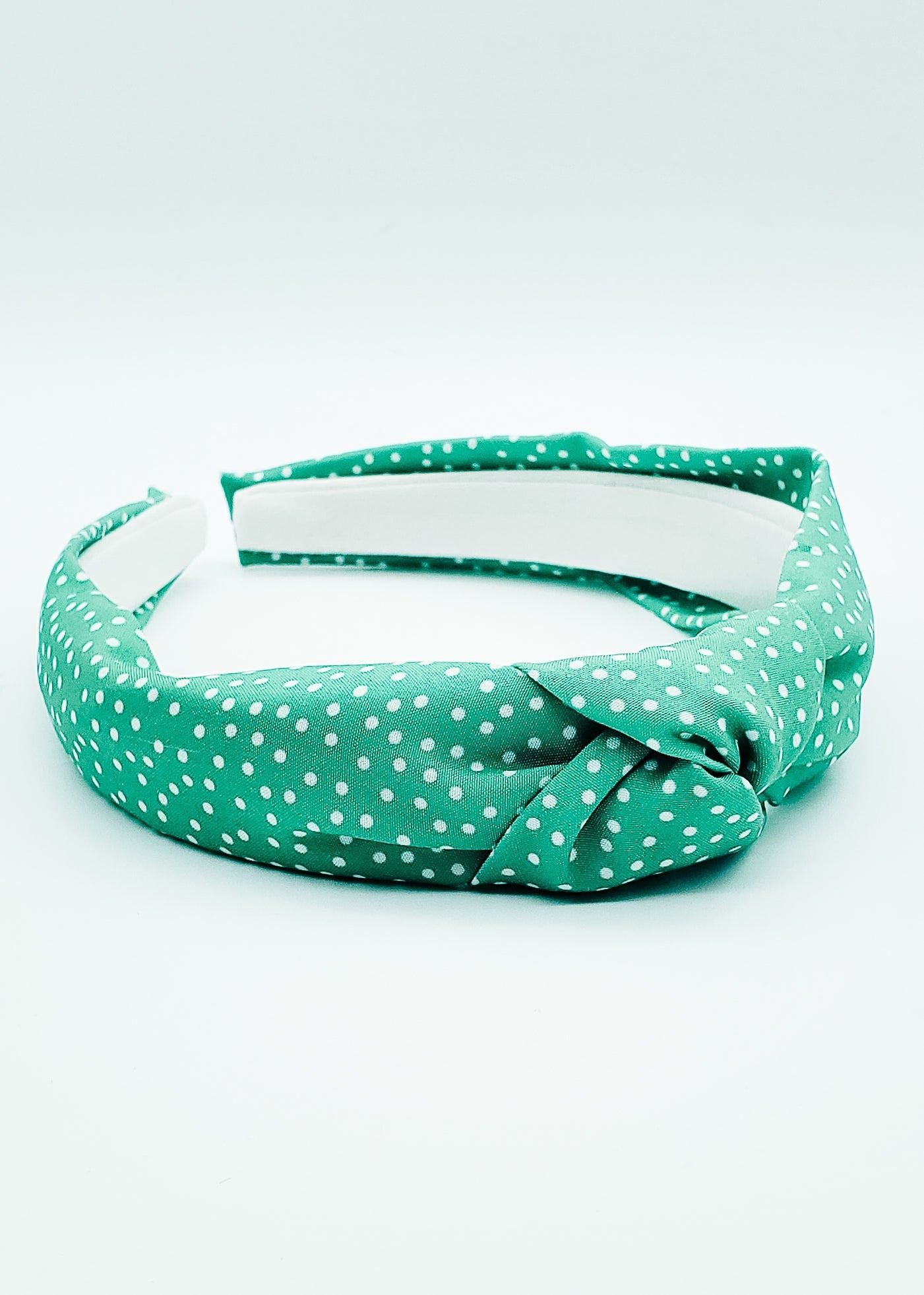 Green and Polkadots - Headband-Hard Headbands-Elie’s Bows
