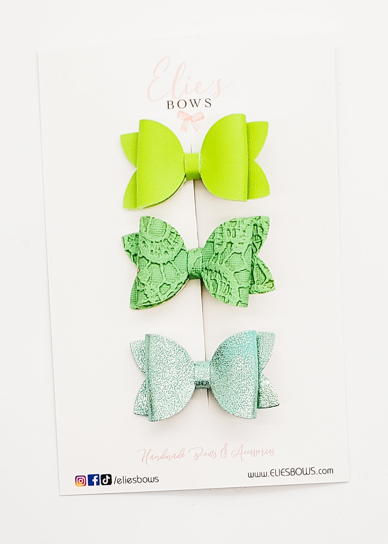 Green Solid Bows - 2"-Bows-Elie’s Bows