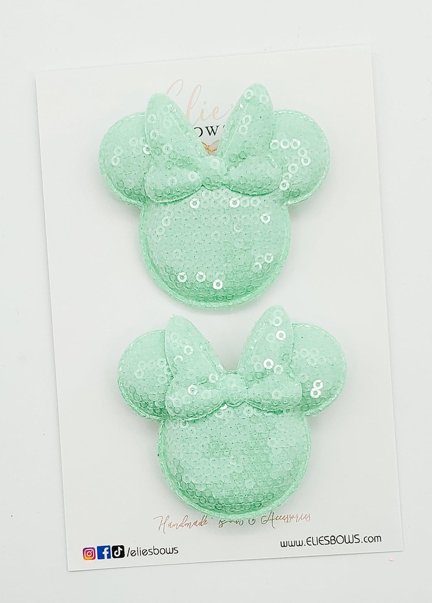Green Summer Sequence M - Pigtails - 2.5"-Pigtails-Elie’s Bows