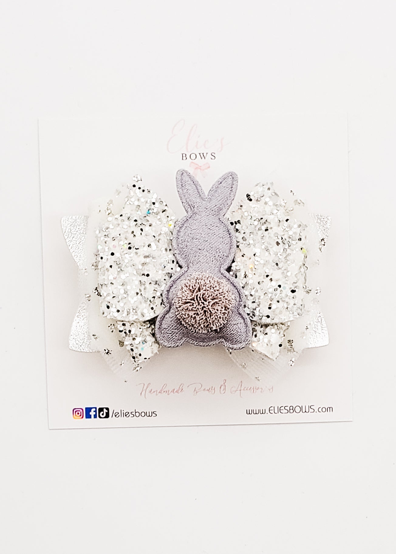 Grey Bunny Bum Bum - 3"-Bows-Elie’s Bows