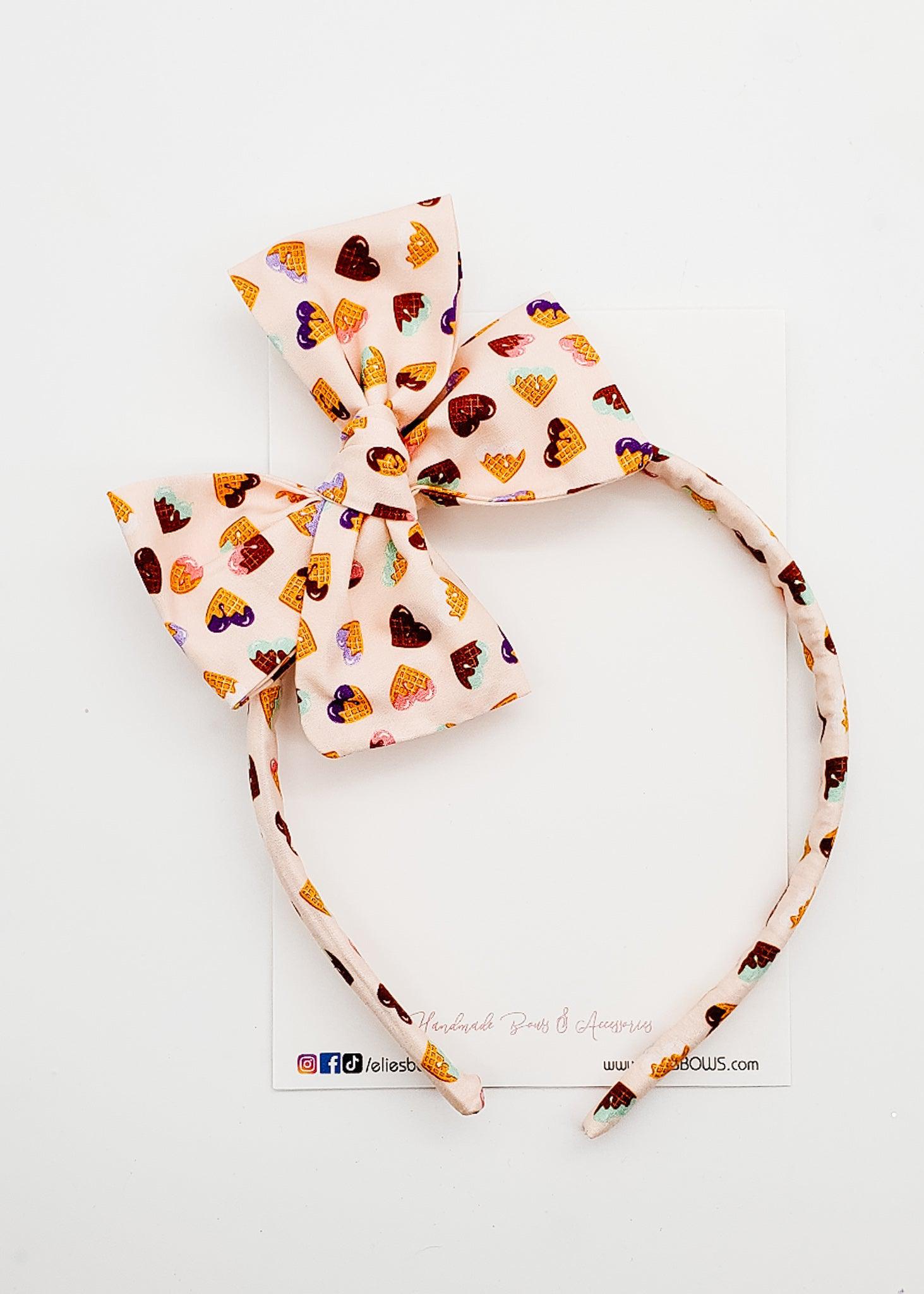 Heart Waffles - Lilly Headband-Hard Headbands-Elie’s Bows