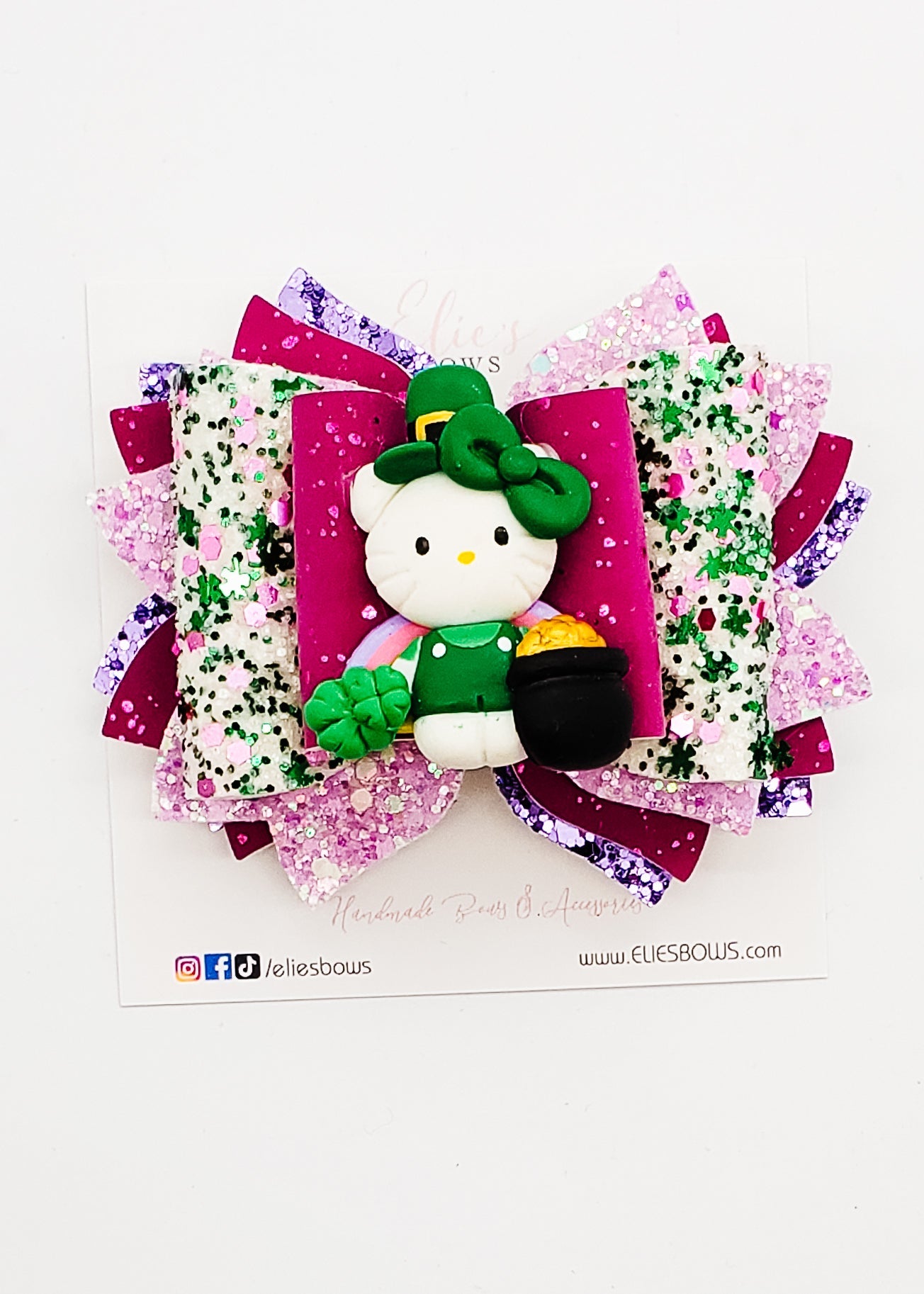 Hello, I'm an Irish Kitty - 4"-Bows-Elie’s Bows