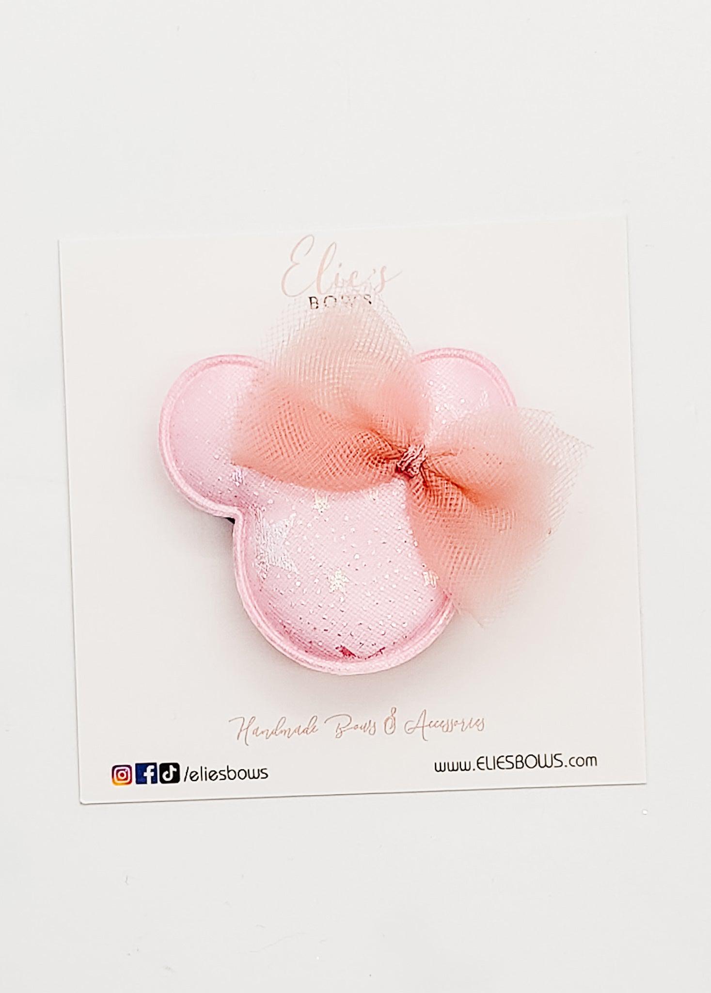 Light Pink Padded Mouse - 2.5"-Snap Clips-Elie’s Bows