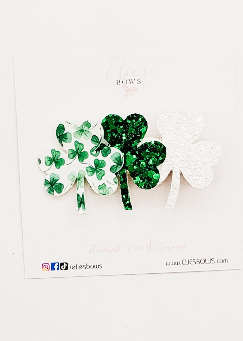 Lucky Clover - Bar Clip - 6cm-Snap Clips-Elie’s Bows