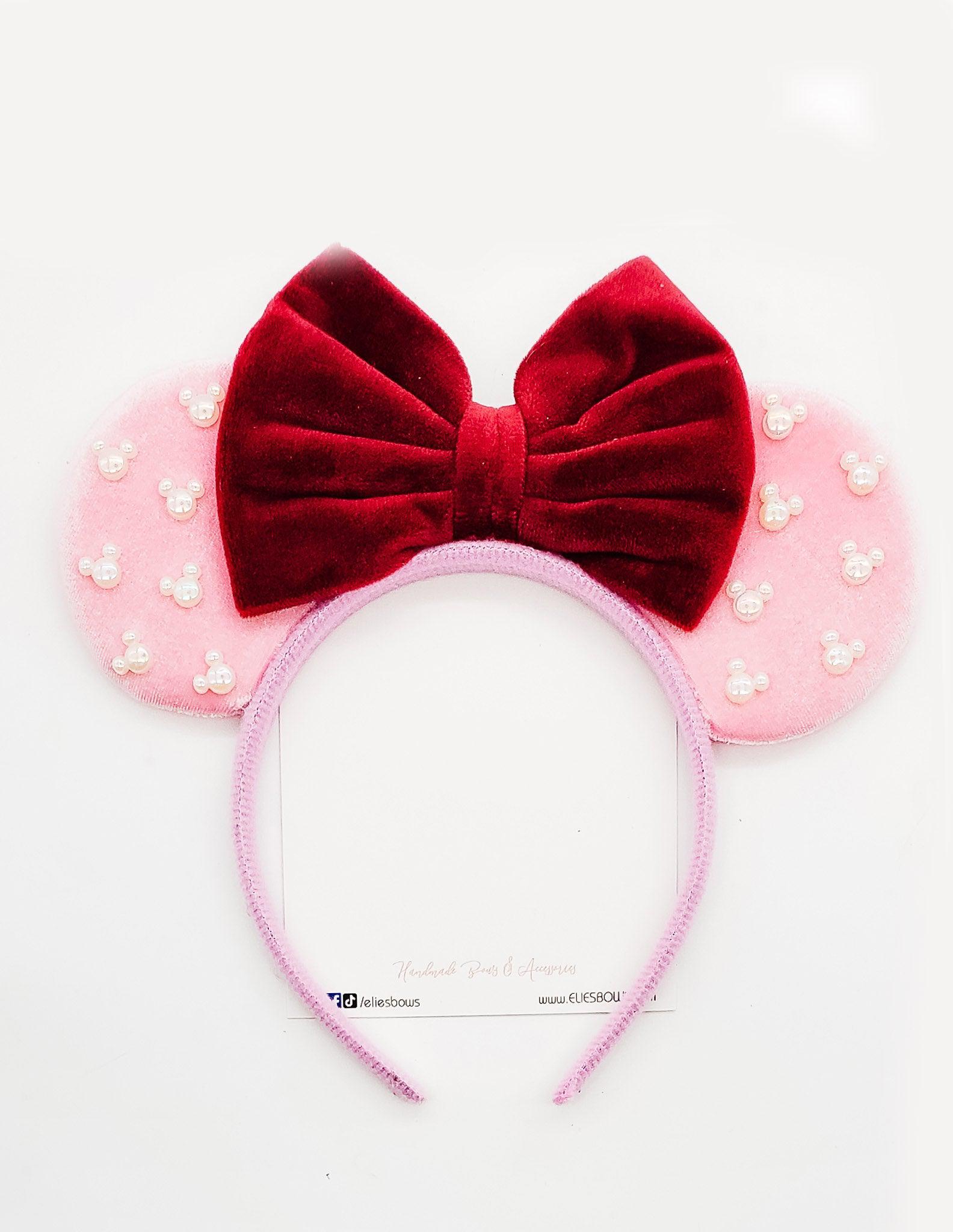 Merlot Bow - Ears Headband-Headband-Elie’s Bows