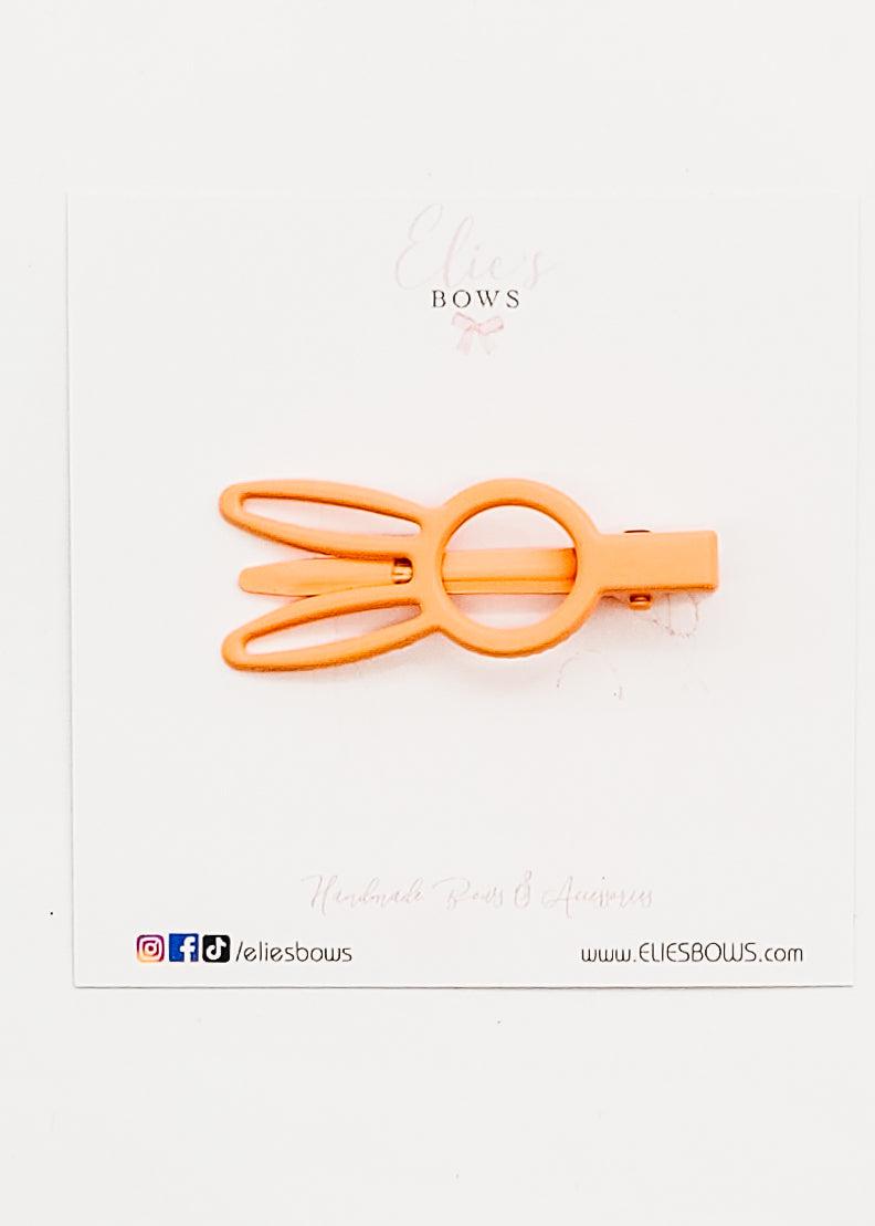 Mini Orange Bunny Ears - Snap Clip - 5.5 cm-Snap Clips-Elie’s Bows