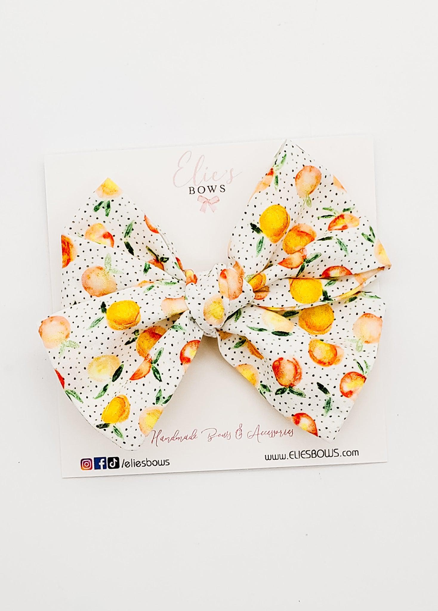 Peaches - Elie - Fabric Bow - 3.5"-Bows-Elie’s Bows