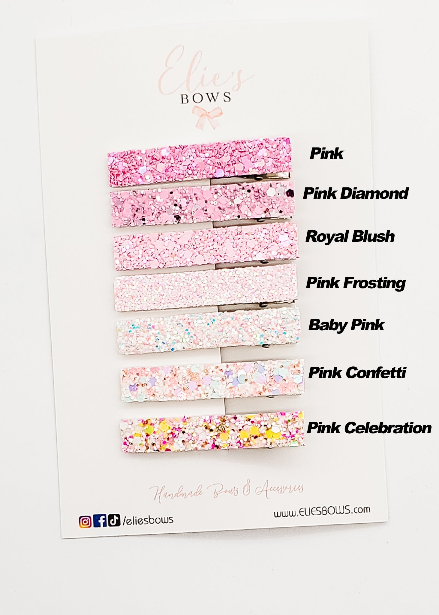 Pink Bar Clip - 2.5"-Snap Clips-Elie’s Bows