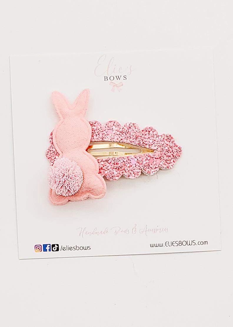 Pink Bum Bum Bunny - Snap Clip - 2.5"-Snap Clips-Elie’s Bows