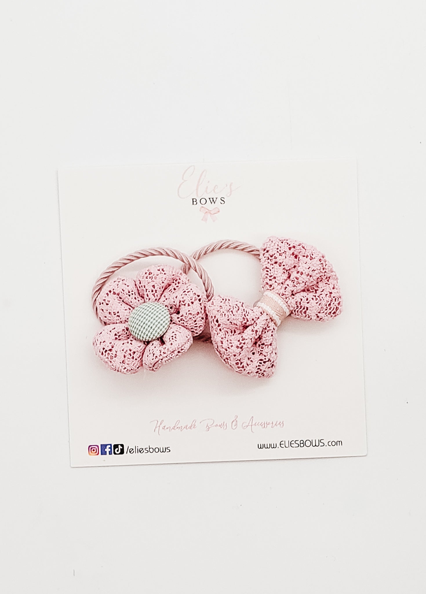 Pink Flowers & Bows - Elastic-Elastic-Elie’s Bows