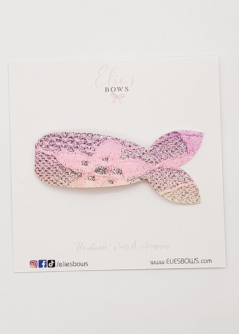 Pink Lace Scales - Snap Clip - 2.5"-Snap Clips-Elie’s Bows