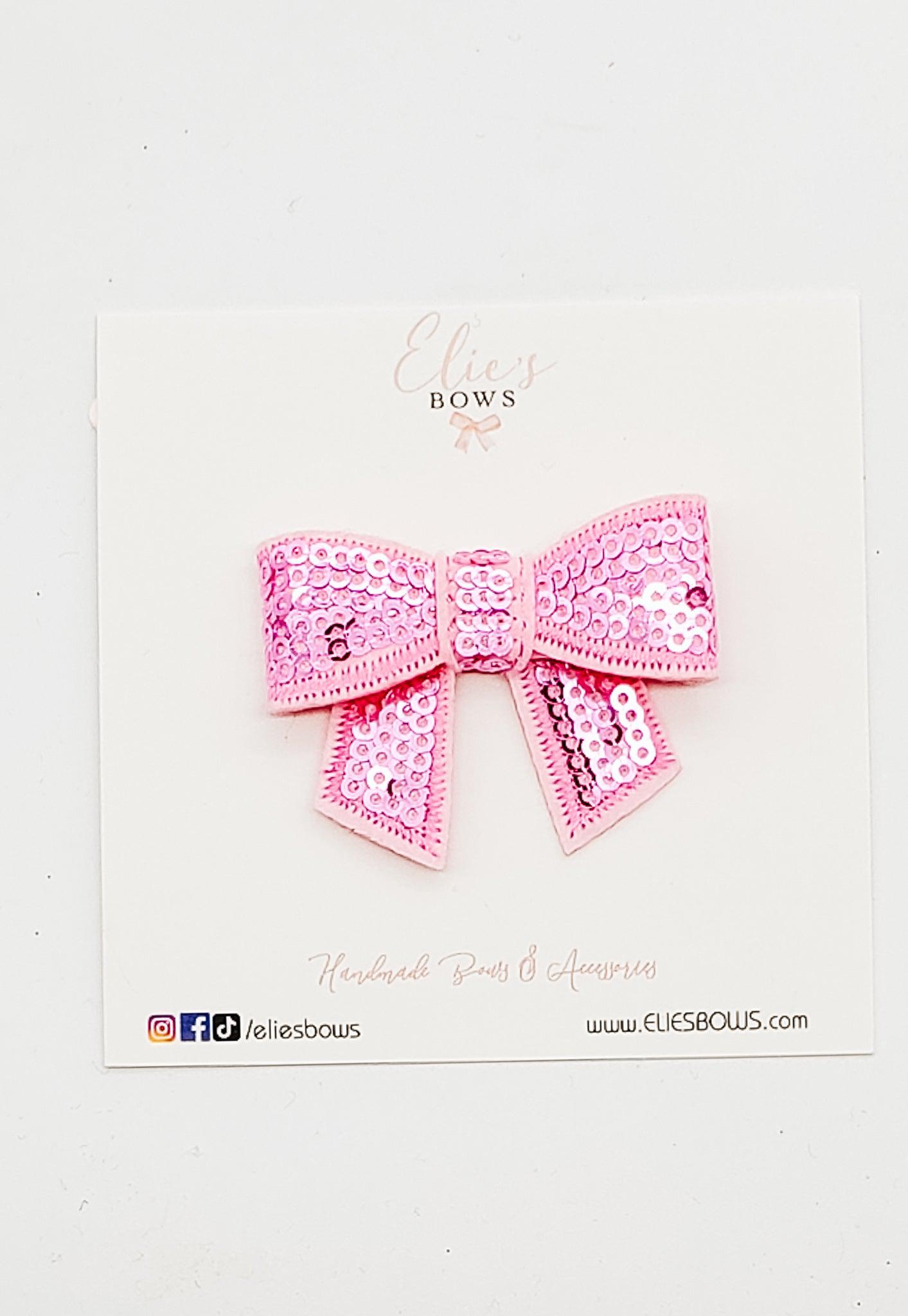 Pink - Sequence Bow - 2"-Bows-Elie’s Bows