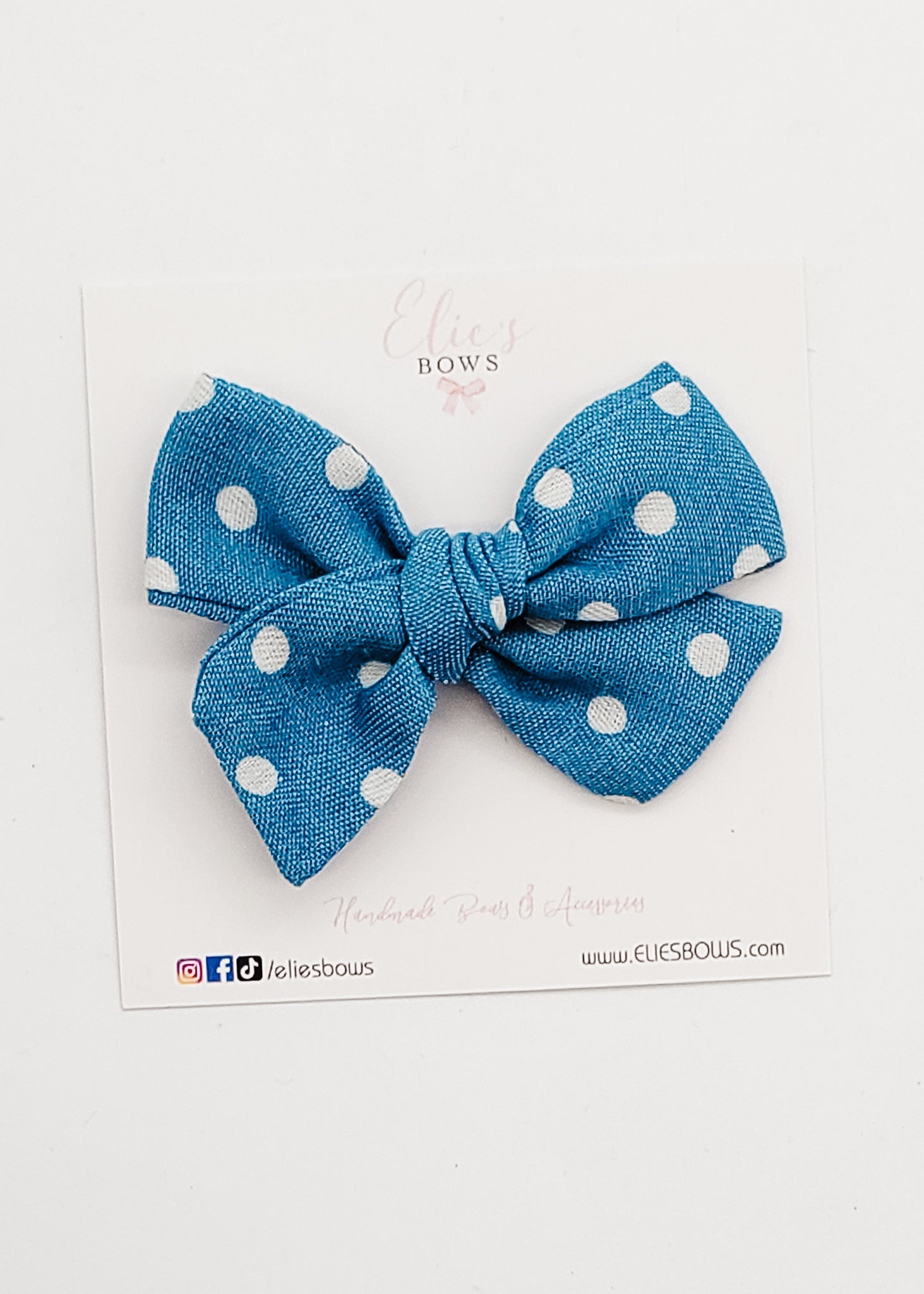 Polka Dots - Elie Fabric Bow - 3.2"-Bows-Elie’s Bows