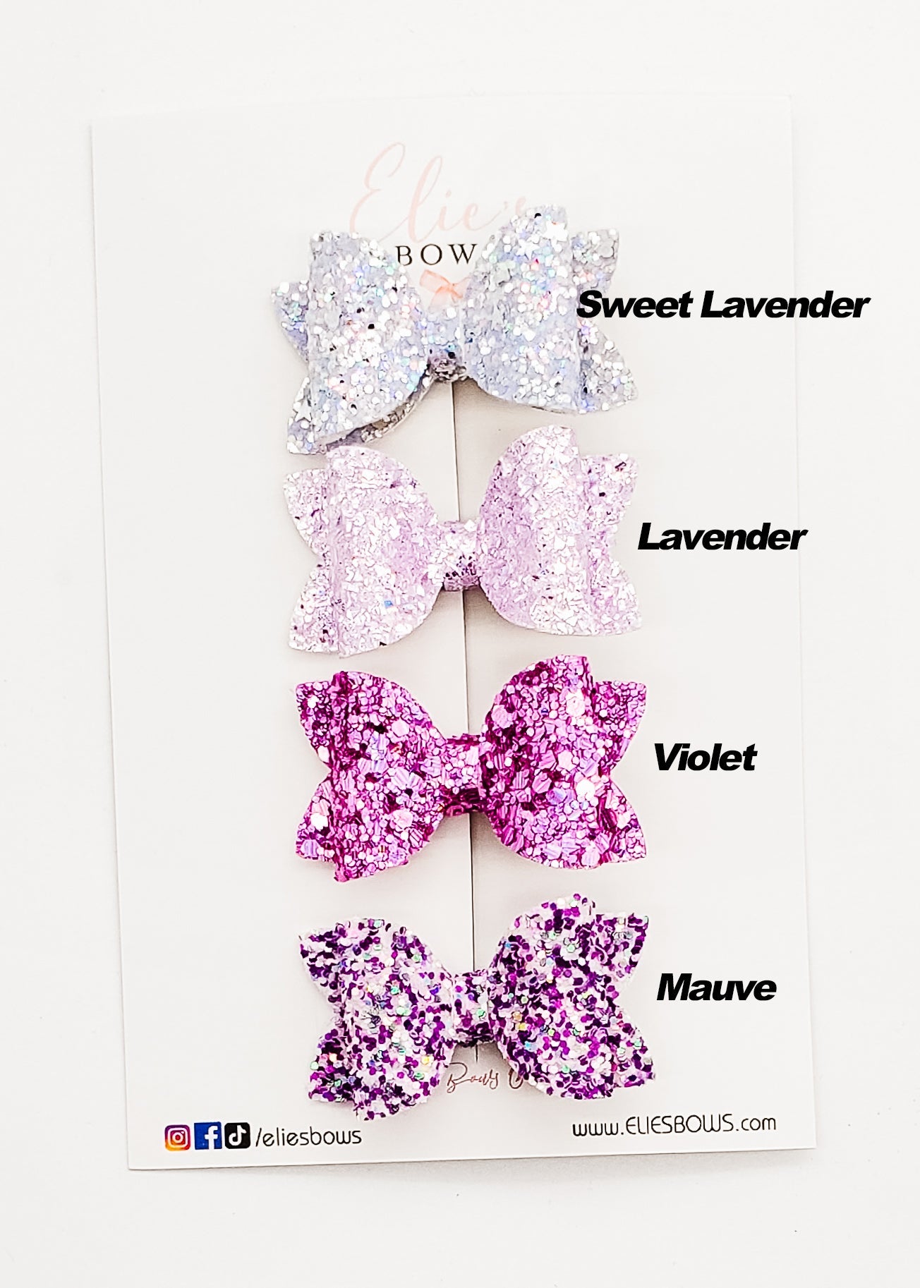 Purple Glitter Bows - 2"-Bows-Elie’s Bows