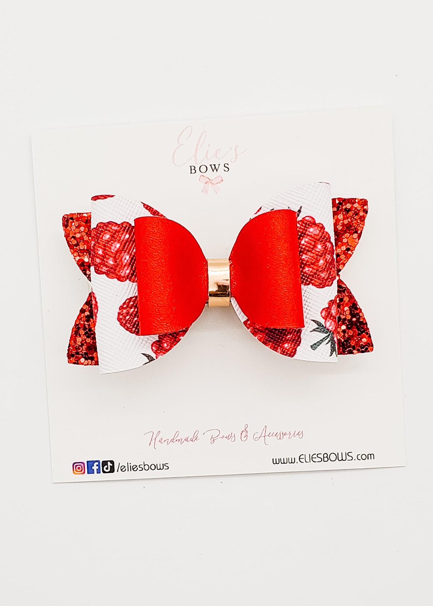 Raspberry - 3"-Bows-Elie’s Bows