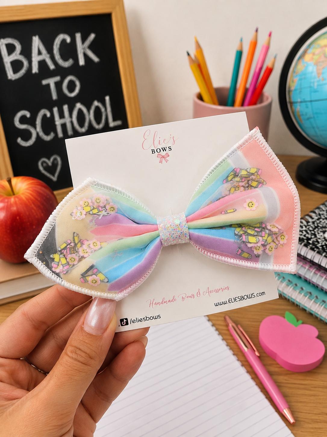 Sequence Rainbow Pencil Bow - 4"