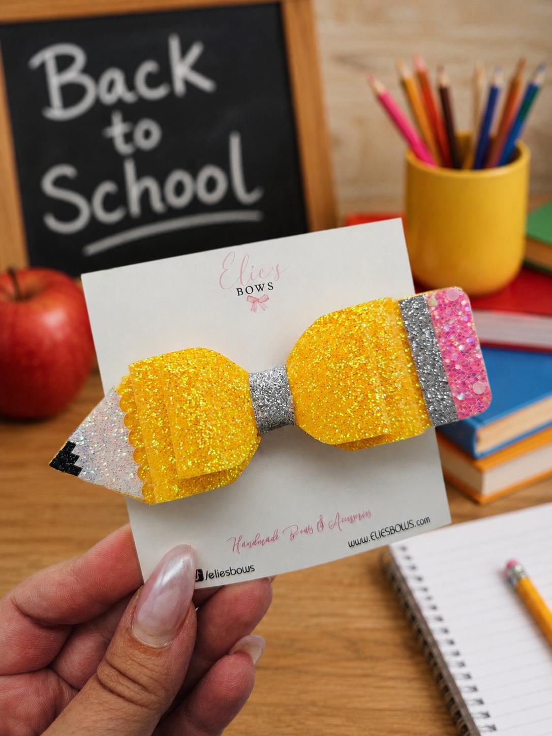Yellow Classic Pencil Bow - 4"
