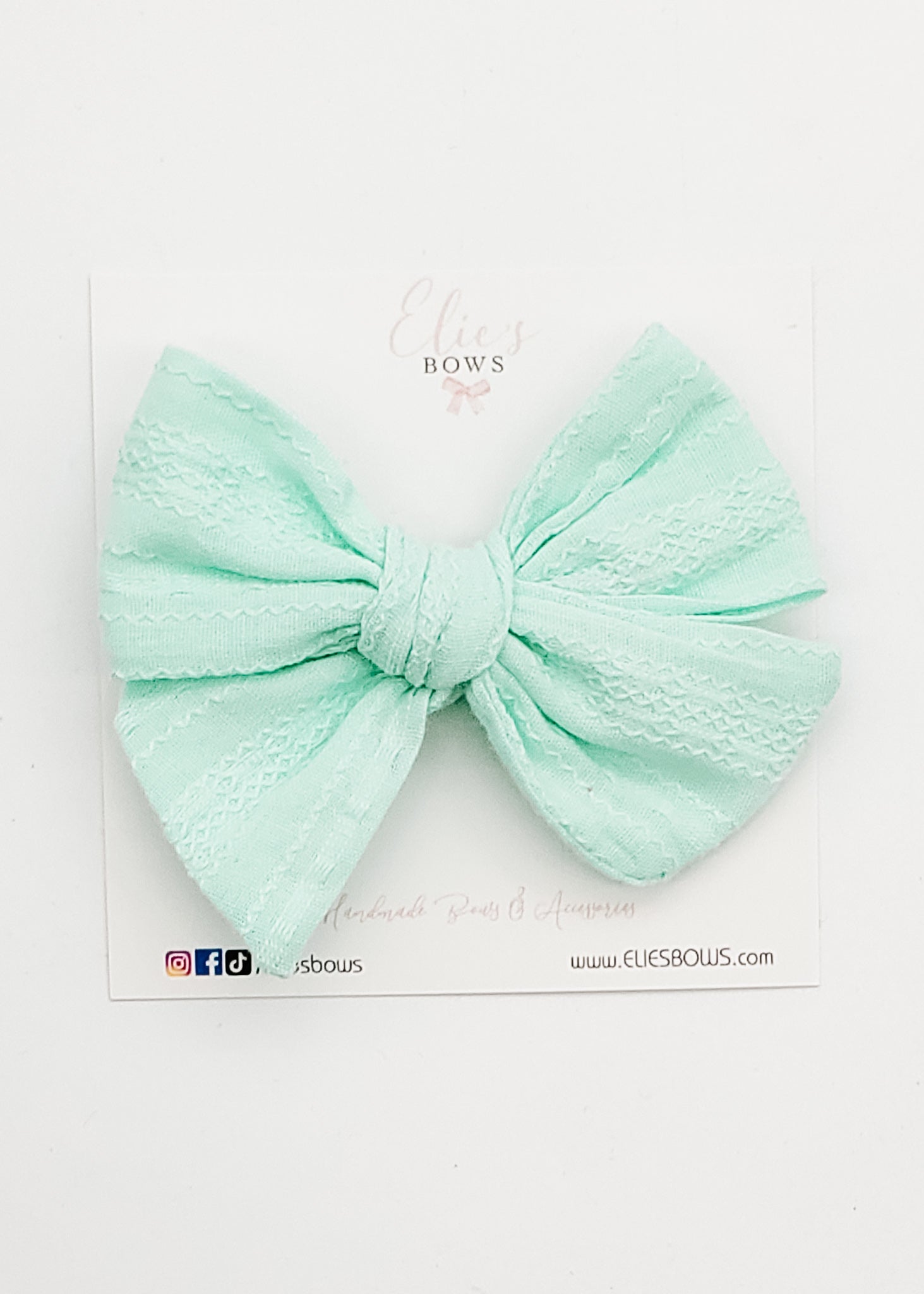 Teal - Elie Fabric Bow - 3.2"-Bows-Elie’s Bows