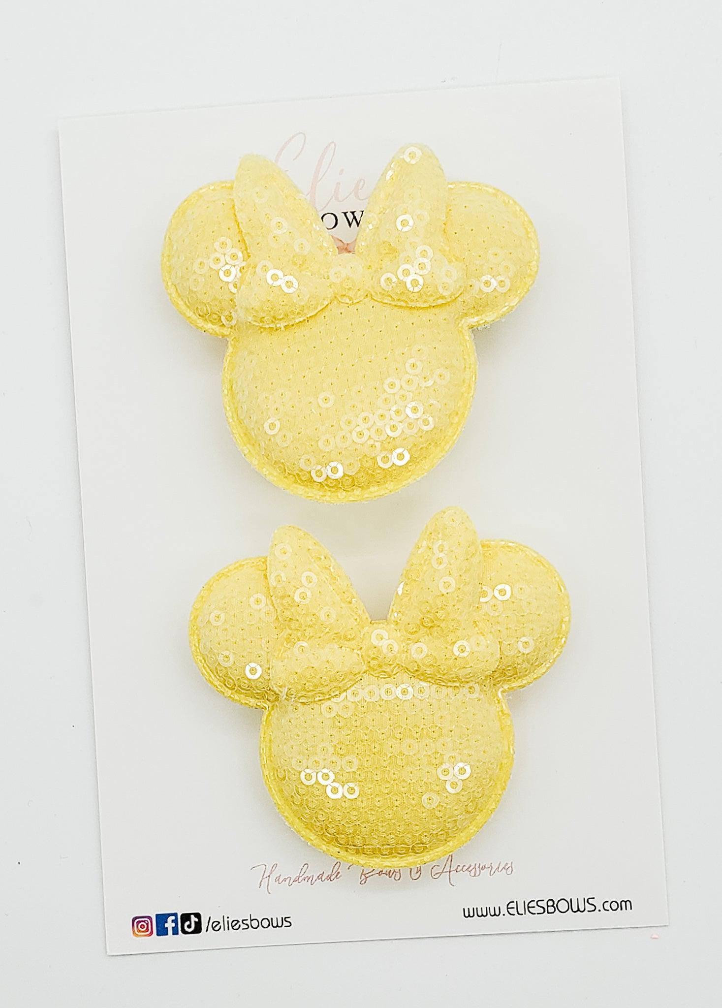 yellow Summer Sequence M - Pigtails - 2.5"-Pigtails-Elie’s Bows