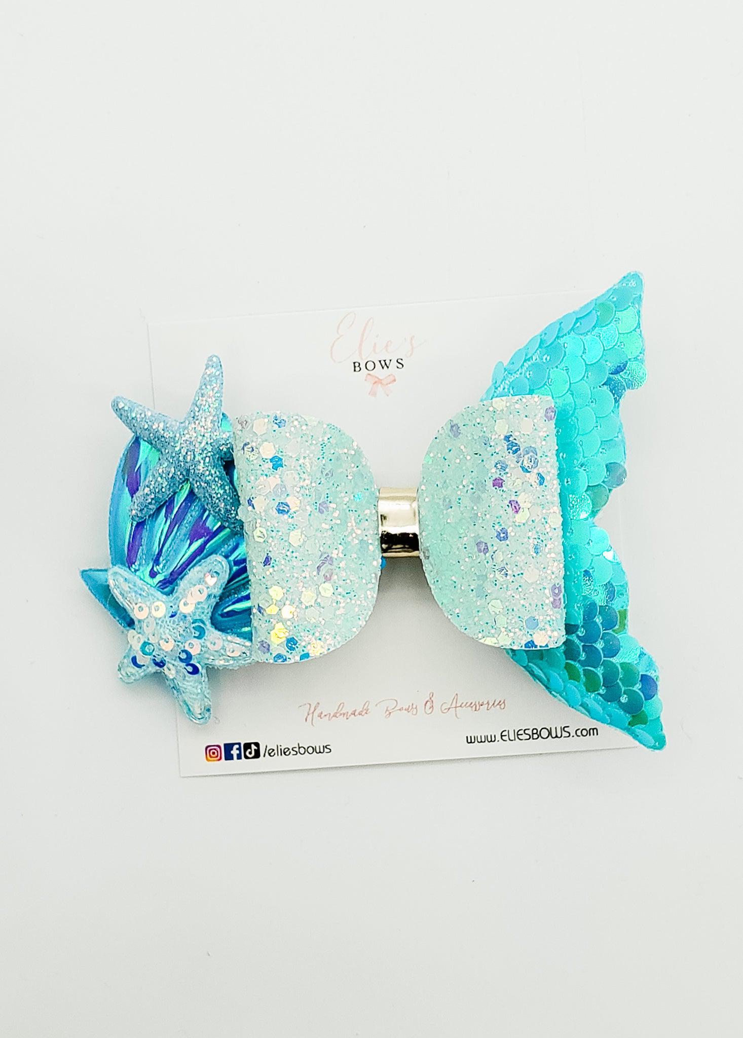 Blue Mermaid Tail - 4.5"-Bows-Elie’s Bows