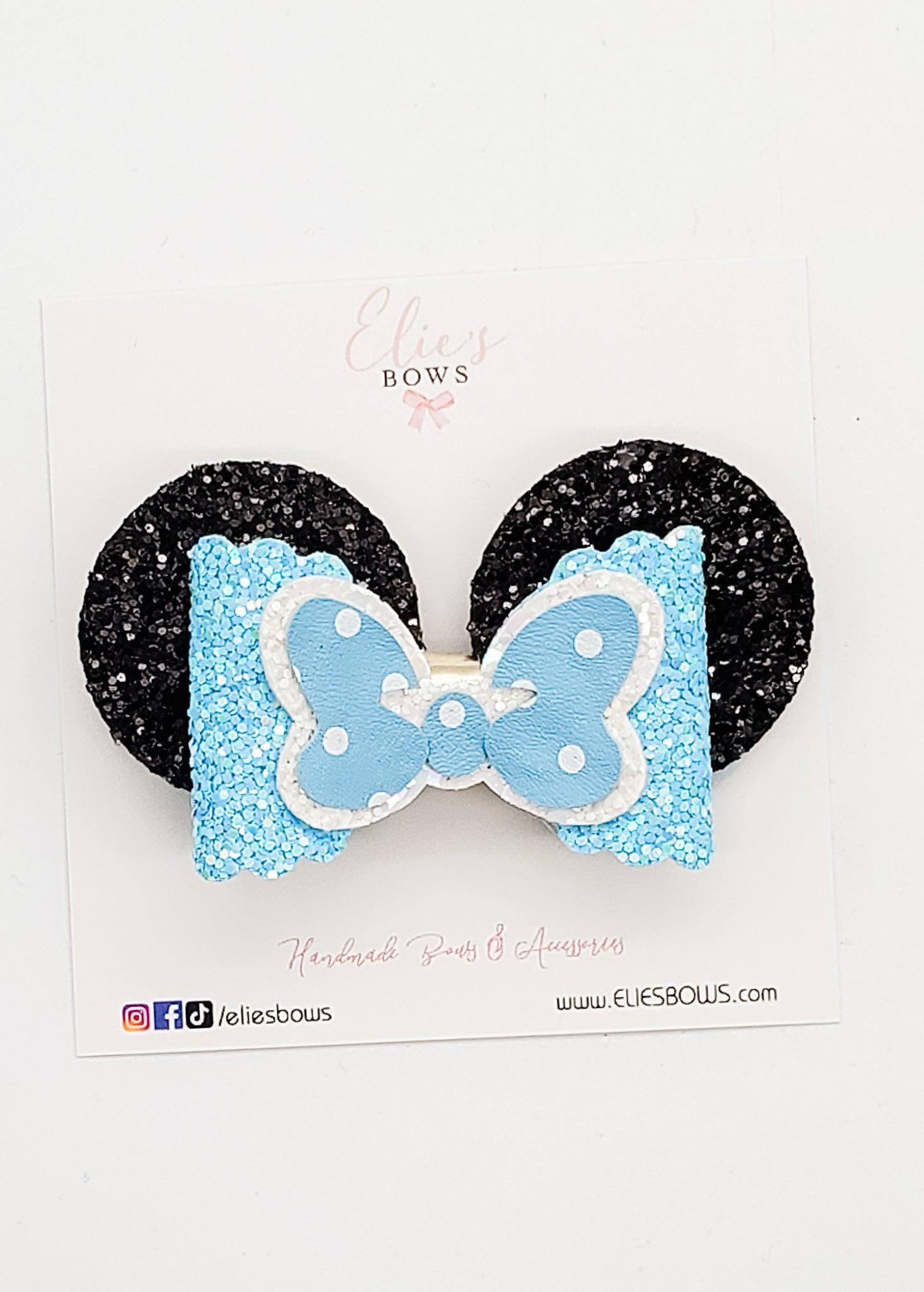 Blue Mouse Ears - 3.7"-Bows-Elie’s Bows