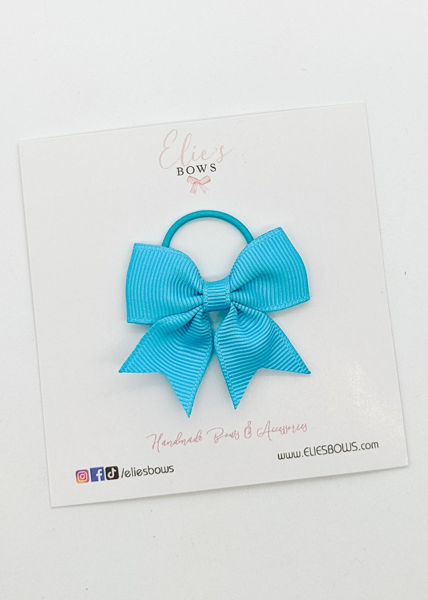 Blue Ribbon Bow - Hair Elastic-Hair Elastics-Elie’s Bows