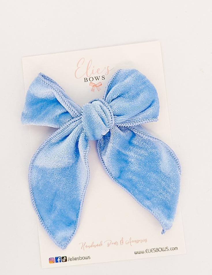 Blue Swede Charlotte Bow - 3.5-4"-Charlotte-Elie’s Bows