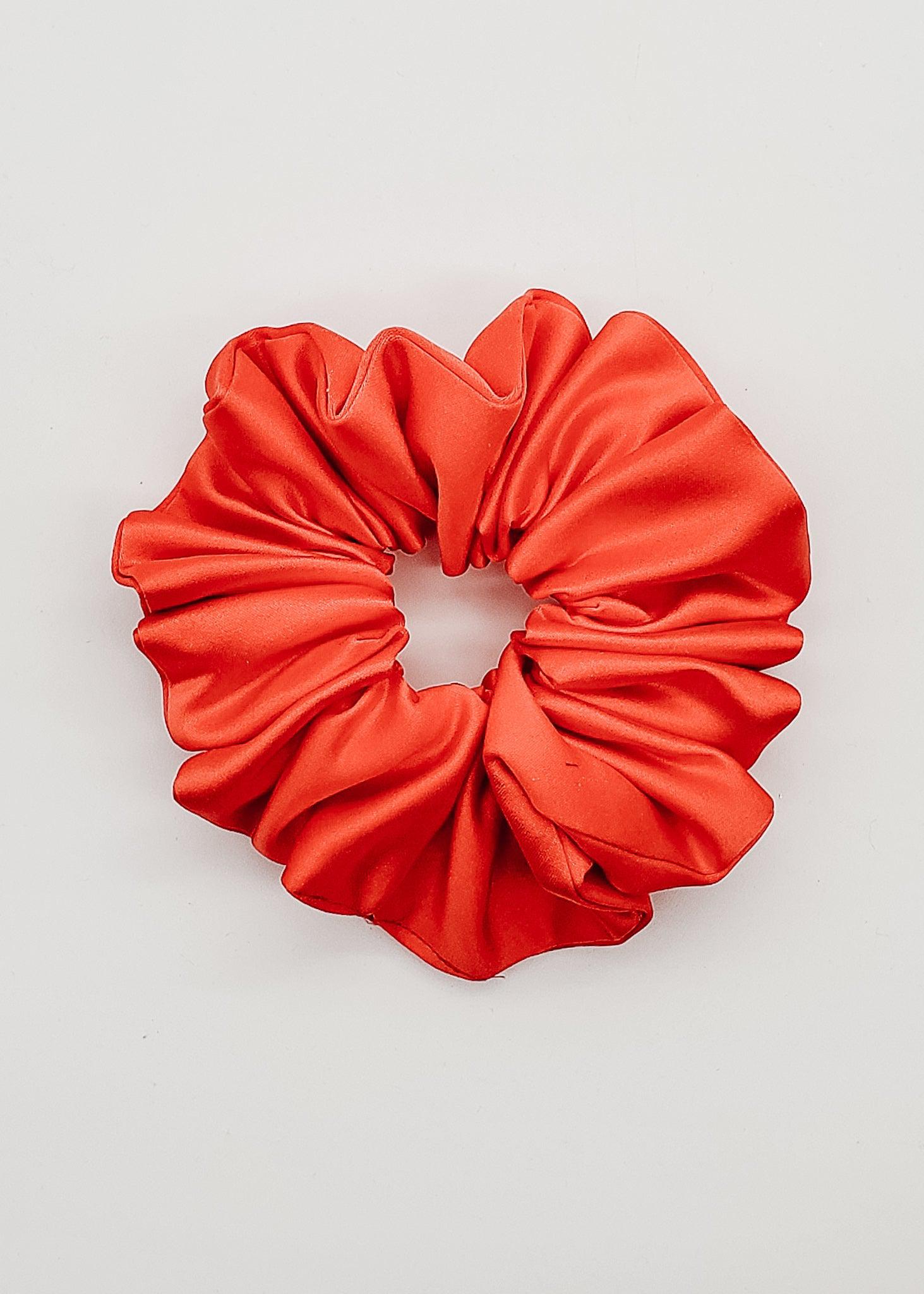 Coral Luxuriant Satin - XL Scrunchie-Scrunchie-Elie’s Bows