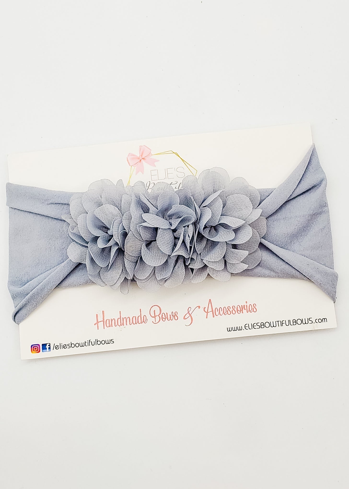 Grey Tiana Headband-Headband-Elie’s Bows