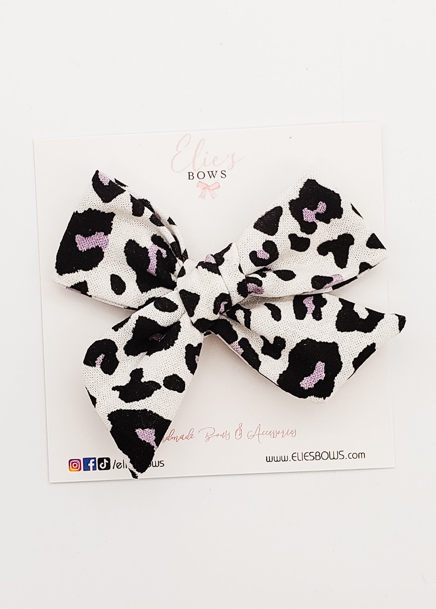 Leopard - Mini Elie - Fabric Bow - 3.2"-Bows-Elie’s Bows