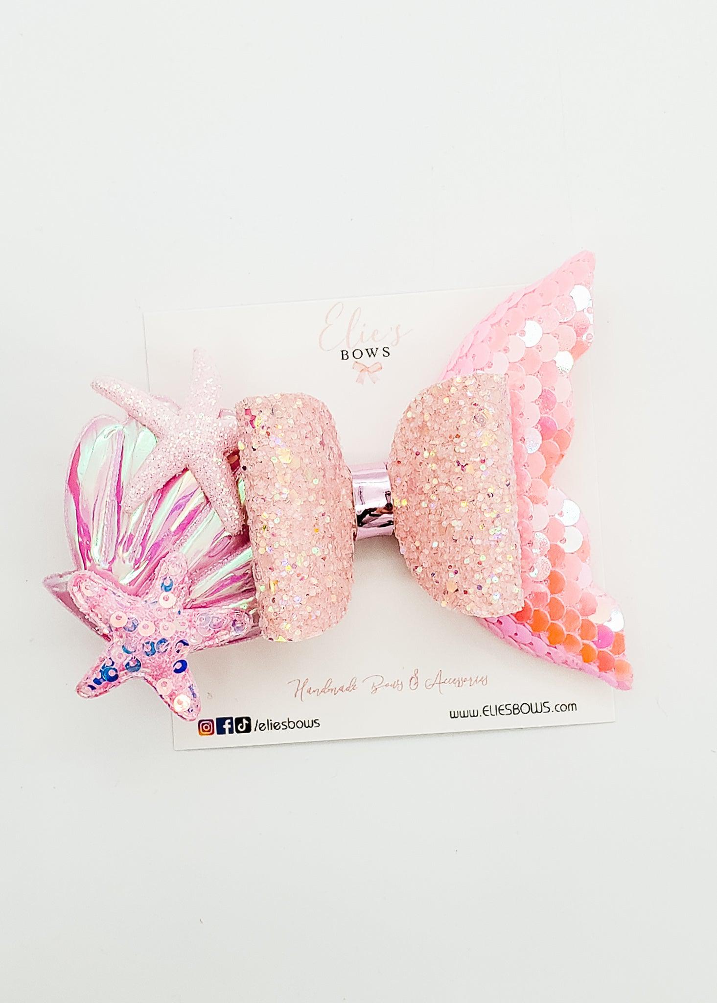 Pink Mermaid Tail - 4.5"-Bows-Elie’s Bows